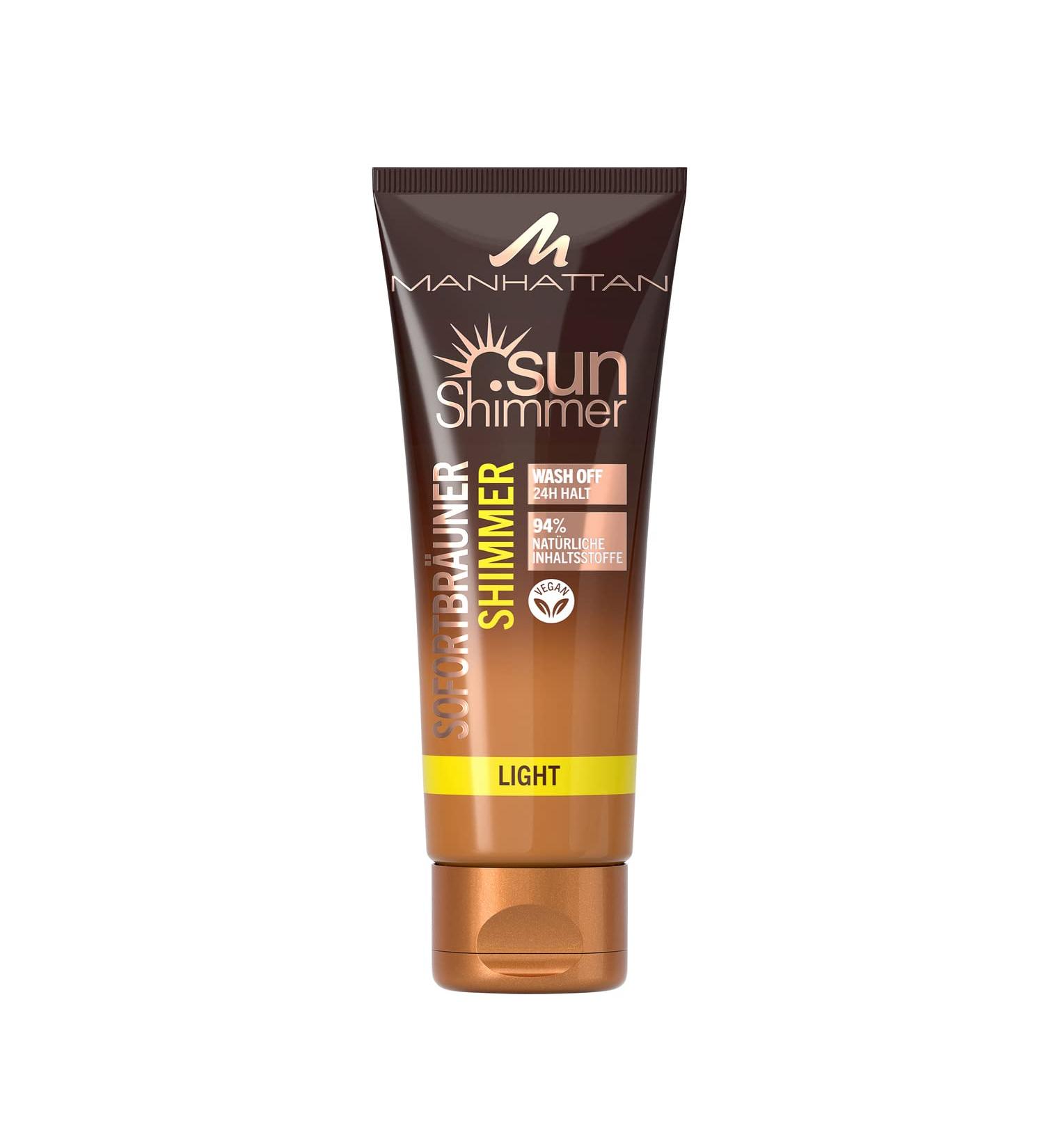 Manhattan Sunshimmer Instant Tan Shimmer Light for Flawless Tan with Up to 24 Hours Hold 125ml - Buy Online on SooperMarket.com