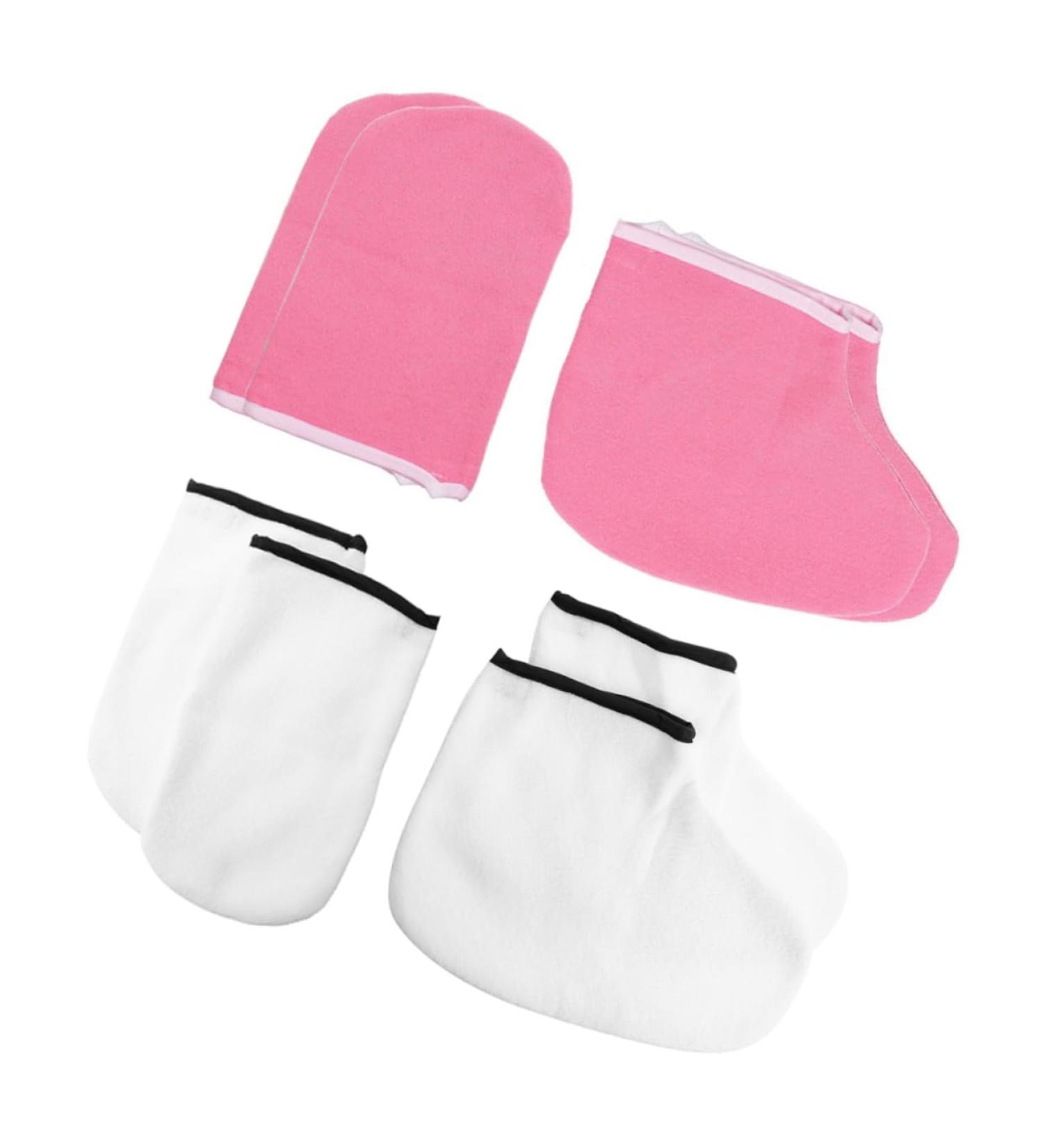 Mikinona 4 Pairs Hand and Foot Mask Fabric Paraffin Socks Moisture Glovesfor Dry Hand Foot Spa Covers Paraffin Bags Hand Spa Gloves Paraffin Wax Gloves Spa Socks Thicken Towel - Buy Online on SooperMarket.com