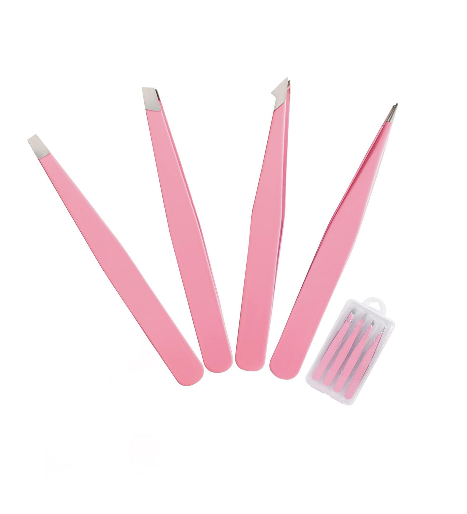 Professional Stainless Steel Tweezers Set - Precision Tools for Eyebrows, Facial Hair, and Blackhead Removal - Buy Online on SooperMarket.com