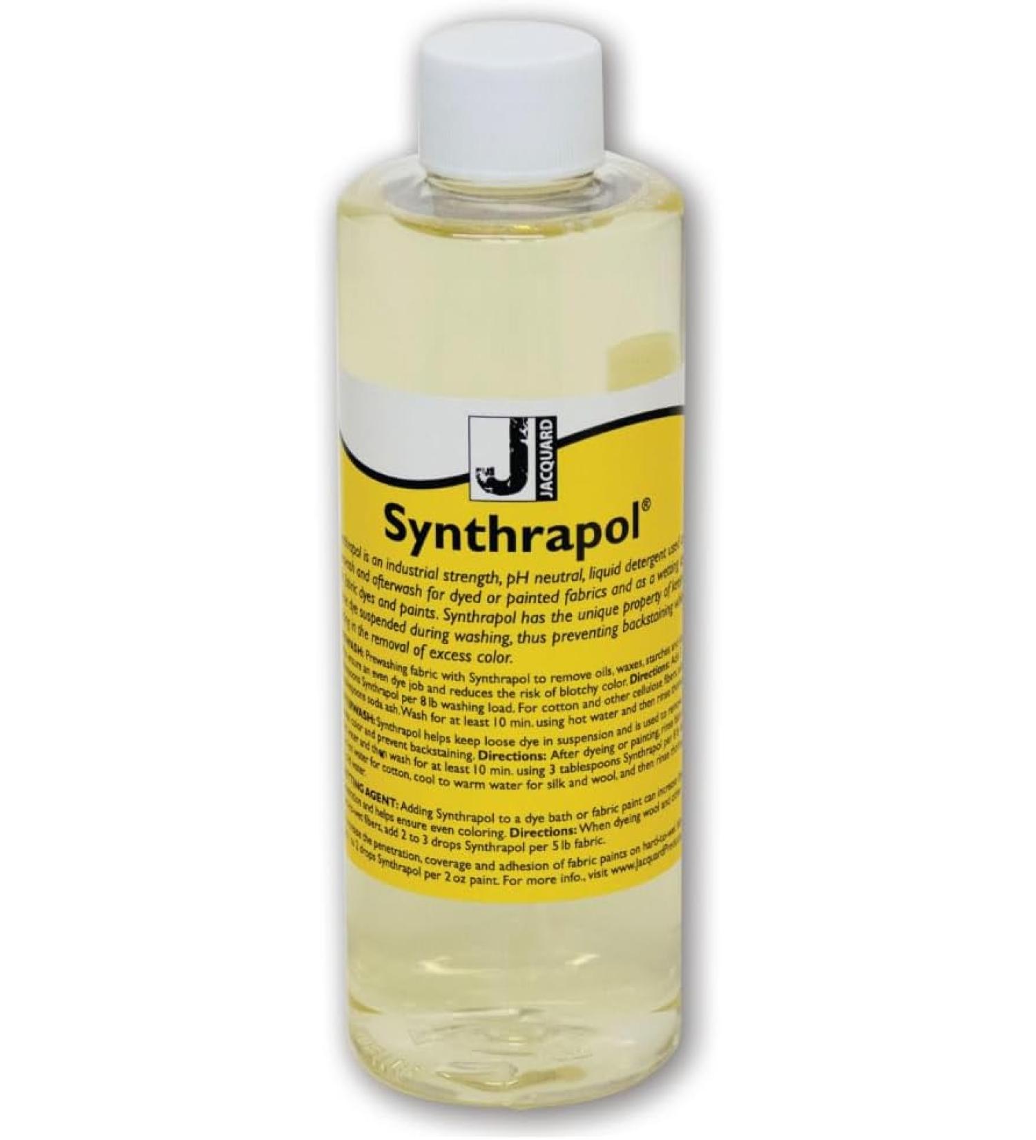 Jacquard Synthrapol Prewash and After Wash Liquid detergent for Dyed or Painted Fabrics, Industrial Strength, pH Neutral, 8 fl oz