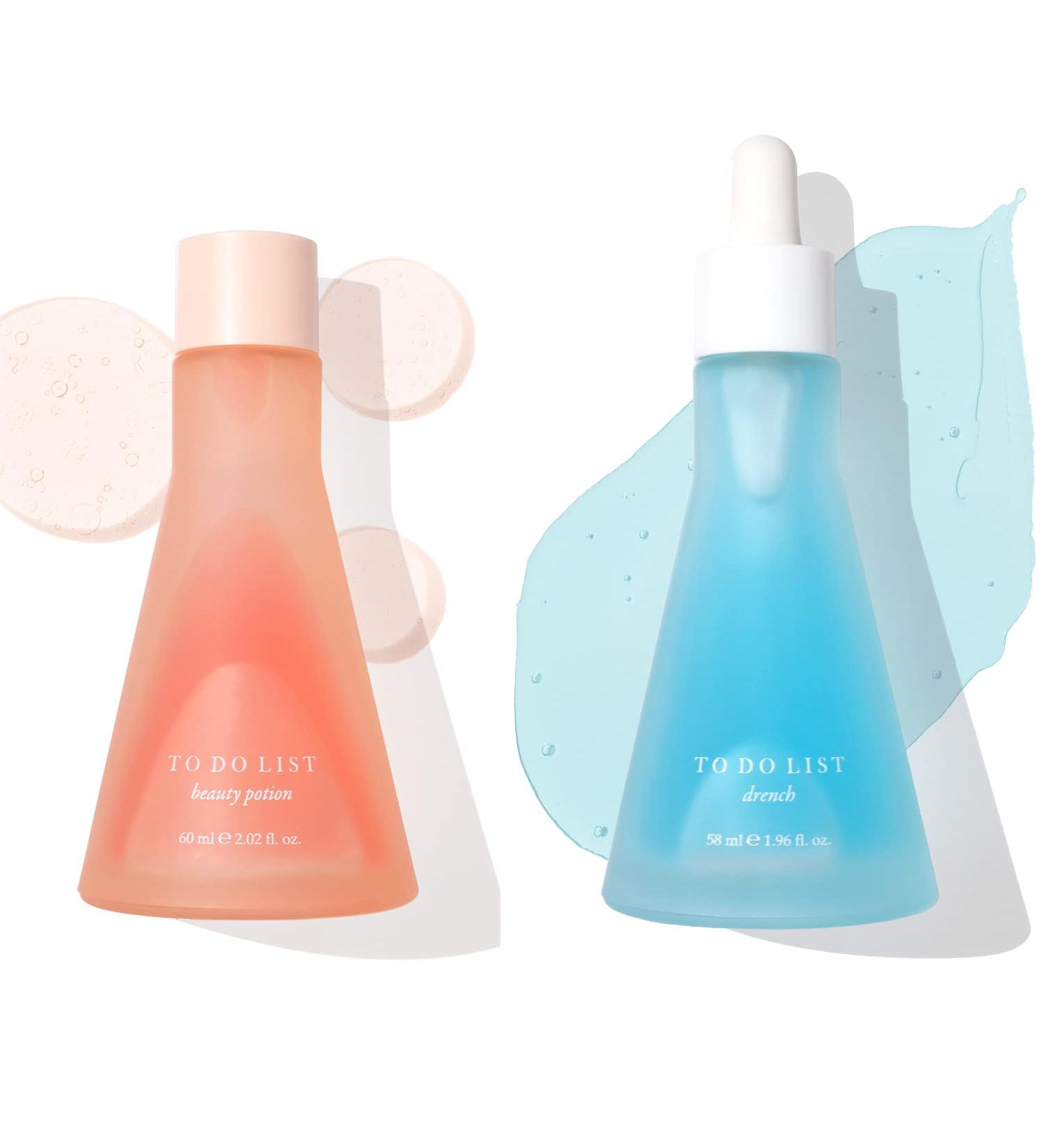 Hydrating Korean Skin Care Set: Face Moisturizer Toner Essence Serum & Hyaluronic Acid Oil | TO DO LIST Beauty Potion - Buy Online on SooperMarket.com