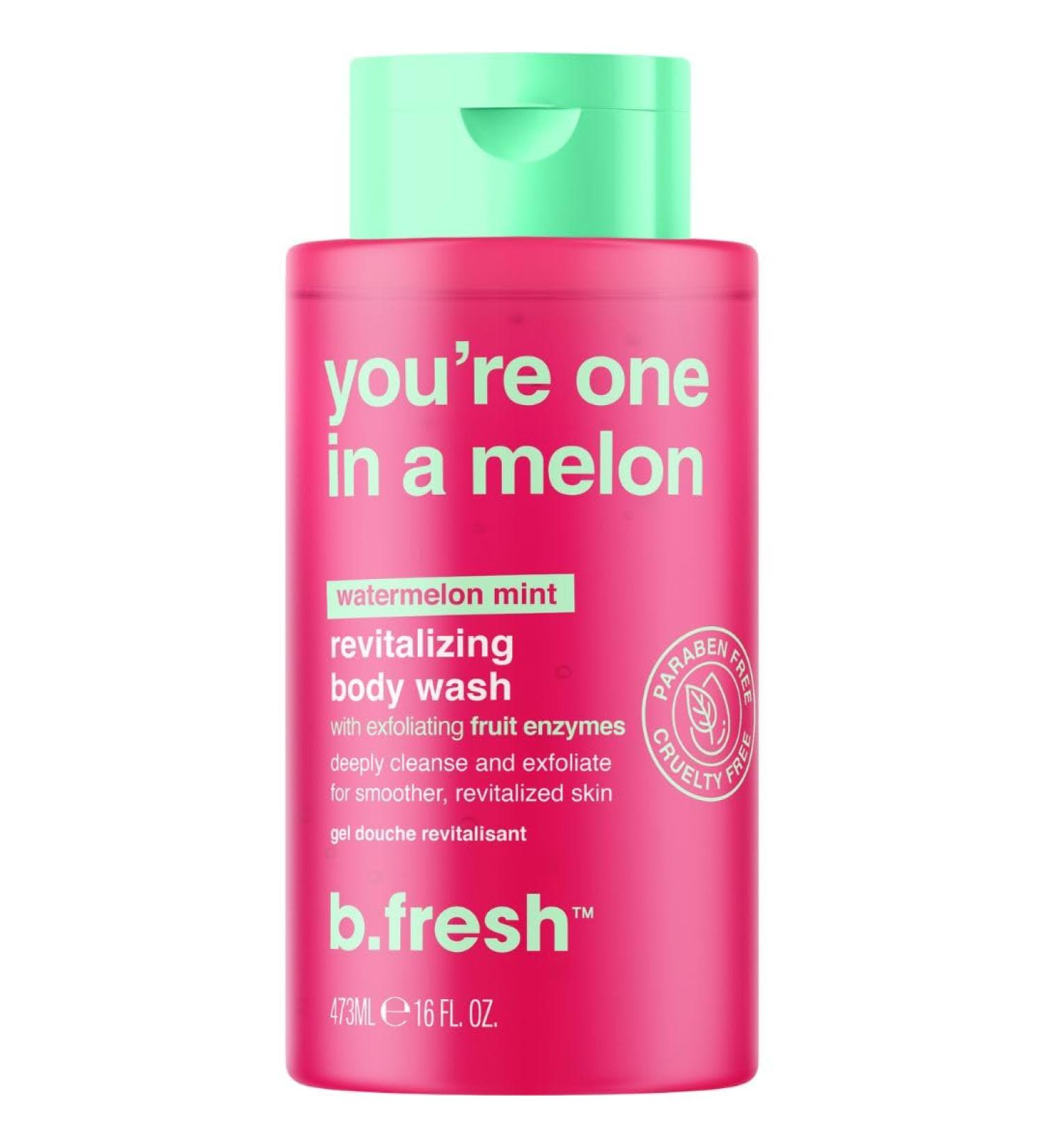 Buy b.fresh Exfoliating Body Wash - You re One In A Melon Shower Gel for Men & Women | Revitalizing 16 Fl Oz with Fruit Enzymes | International Shipping - Buy Online on SooperMarket.com