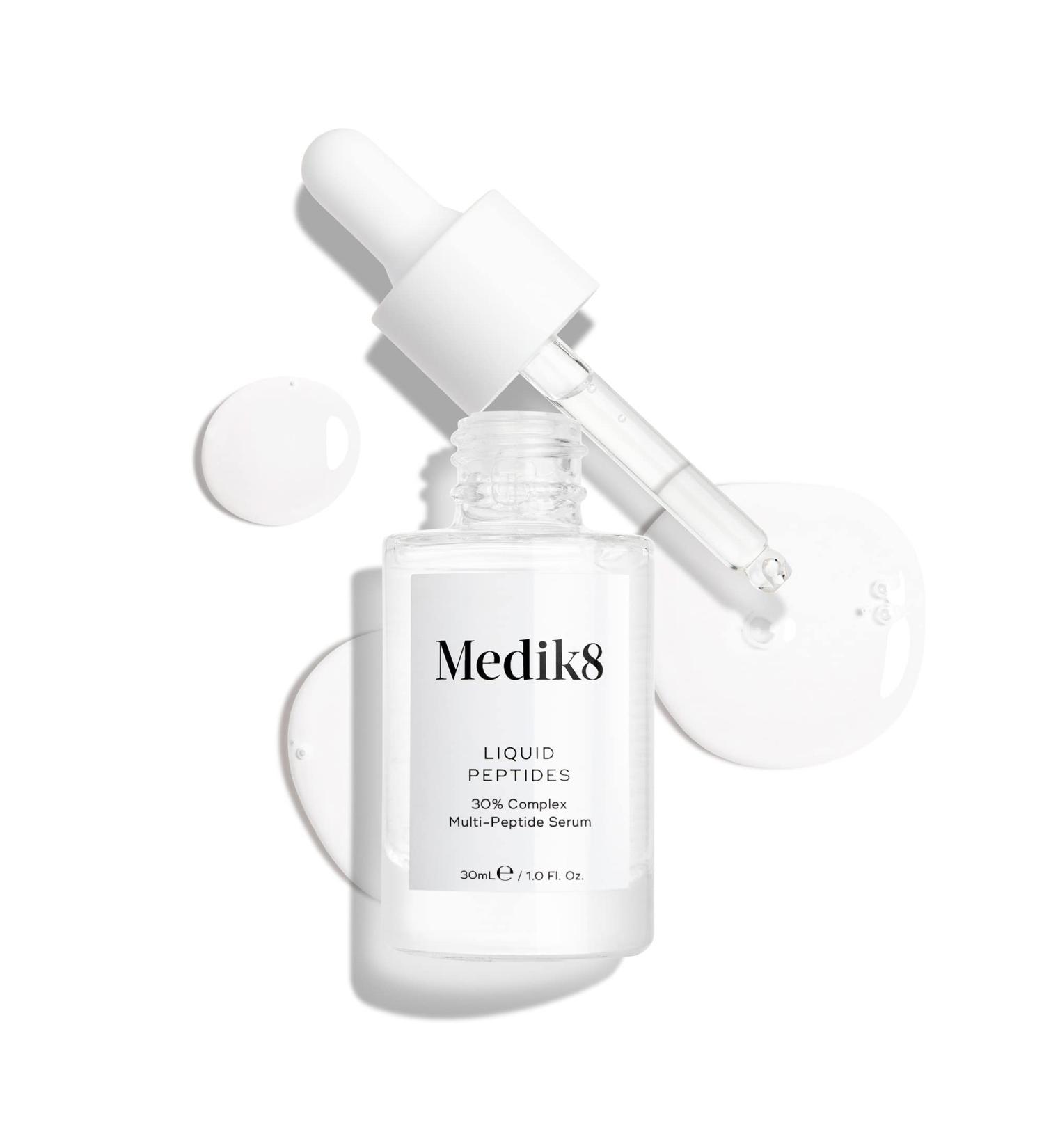 Medik8 Liquid Peptides Serum 1.0 oz - Advanced Multi Peptide Formula for Firming, Smoothing, and Hydrating Skin | Reduce Wrinkles and Fine Lines | Brightening and Plumping Treatment - Buy Online on SooperMarket.com