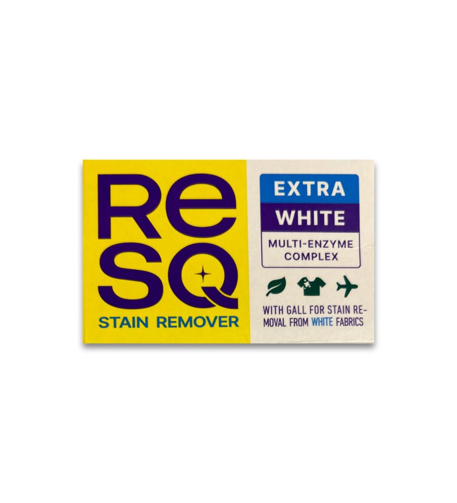 RESQ Stain Remover Soap Bar with Enzymes and Gall for White Fabrics 90g