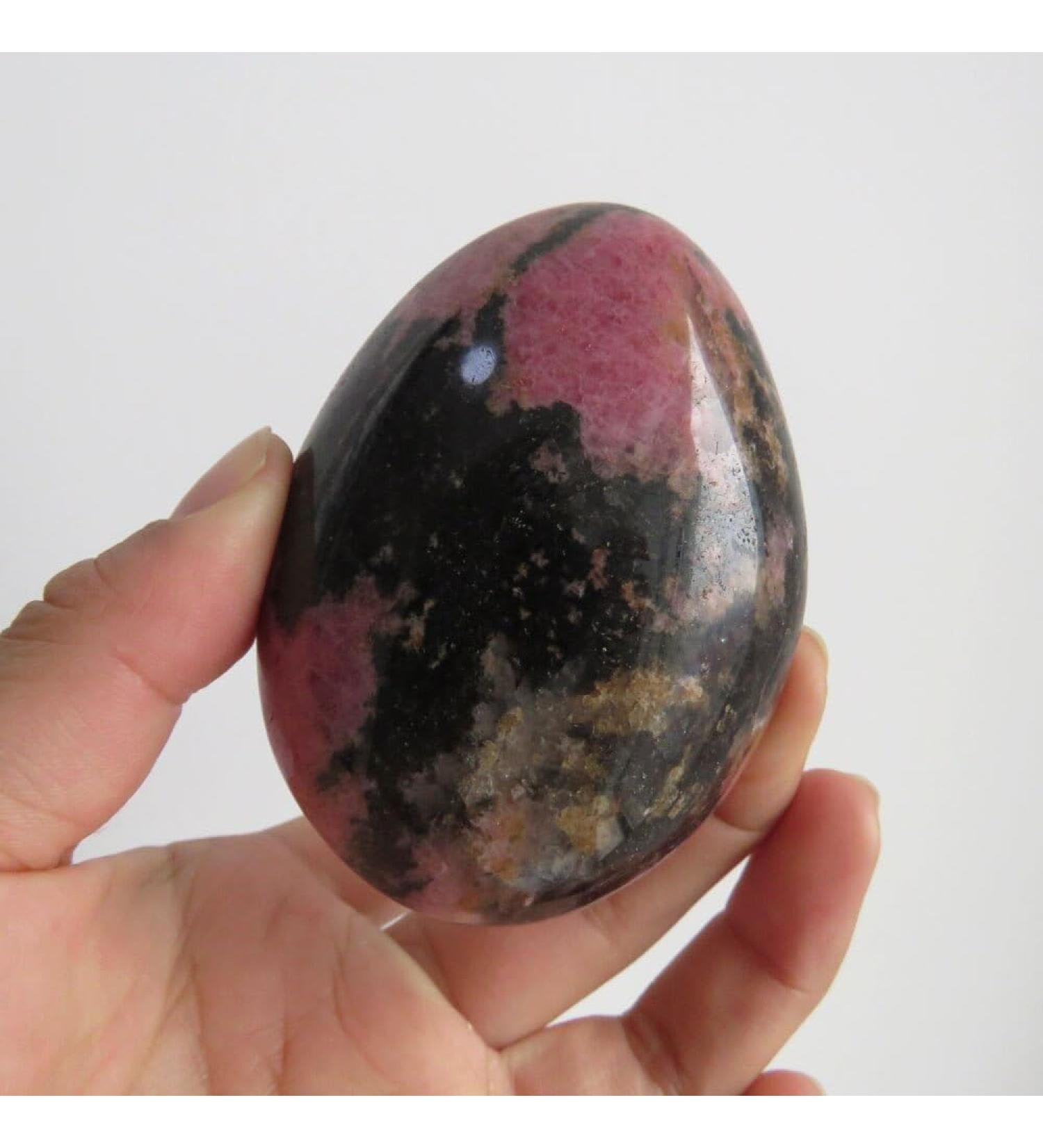 223g Natural Rhodonite Crystal Palm Stone Polished Fengshui Reiki Specimens and Stones - Stones - Buy Online on SooperMarket.com