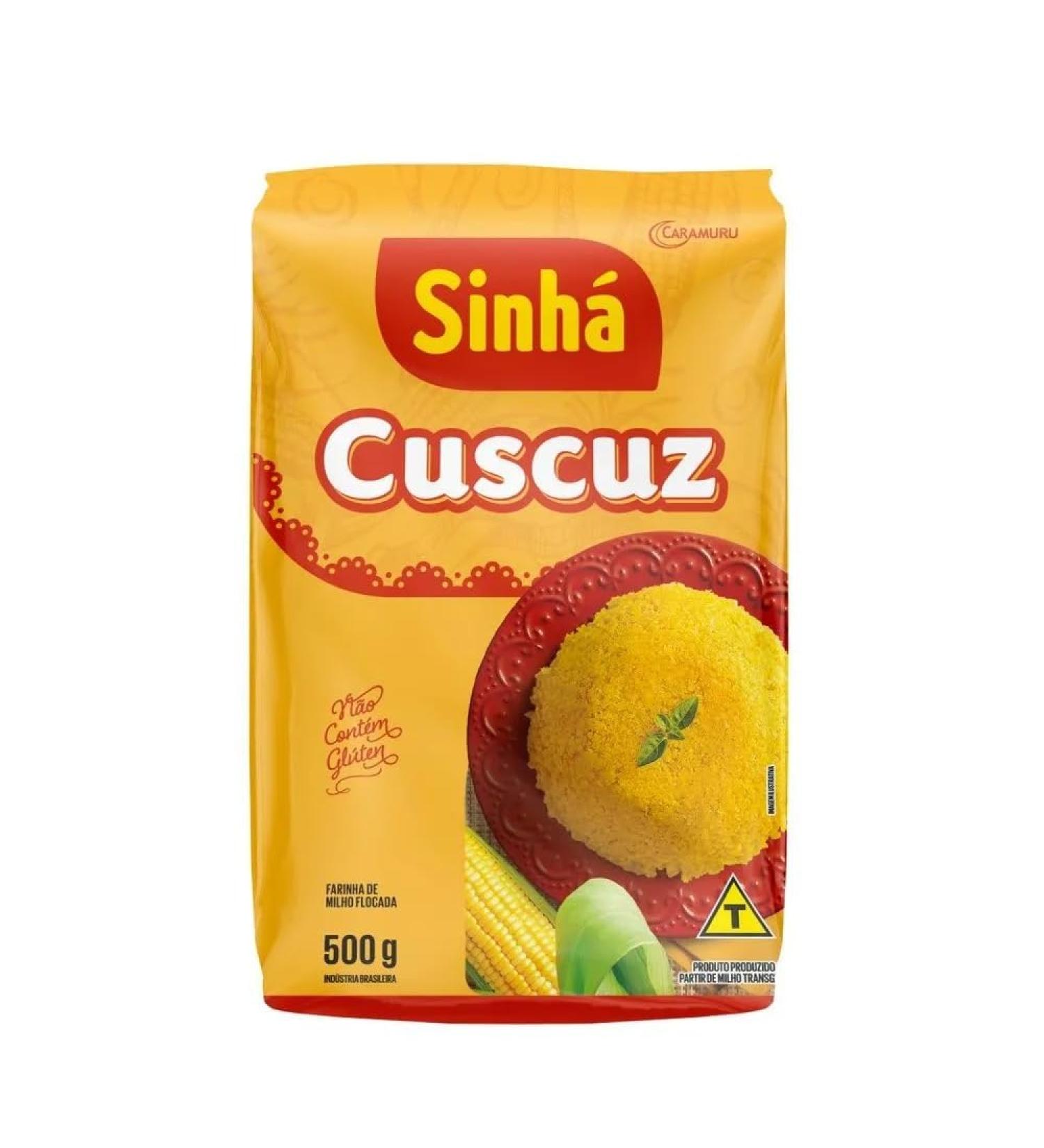 Sinha Premium Cuscuz | Flocked Corn Flour | Farinha de Milho Flocada | Harina de Maiz Flocada | Premium 500gr | Cakes Cuscuz Polenta | Gluten Free - Buy Online on SooperMarket.com