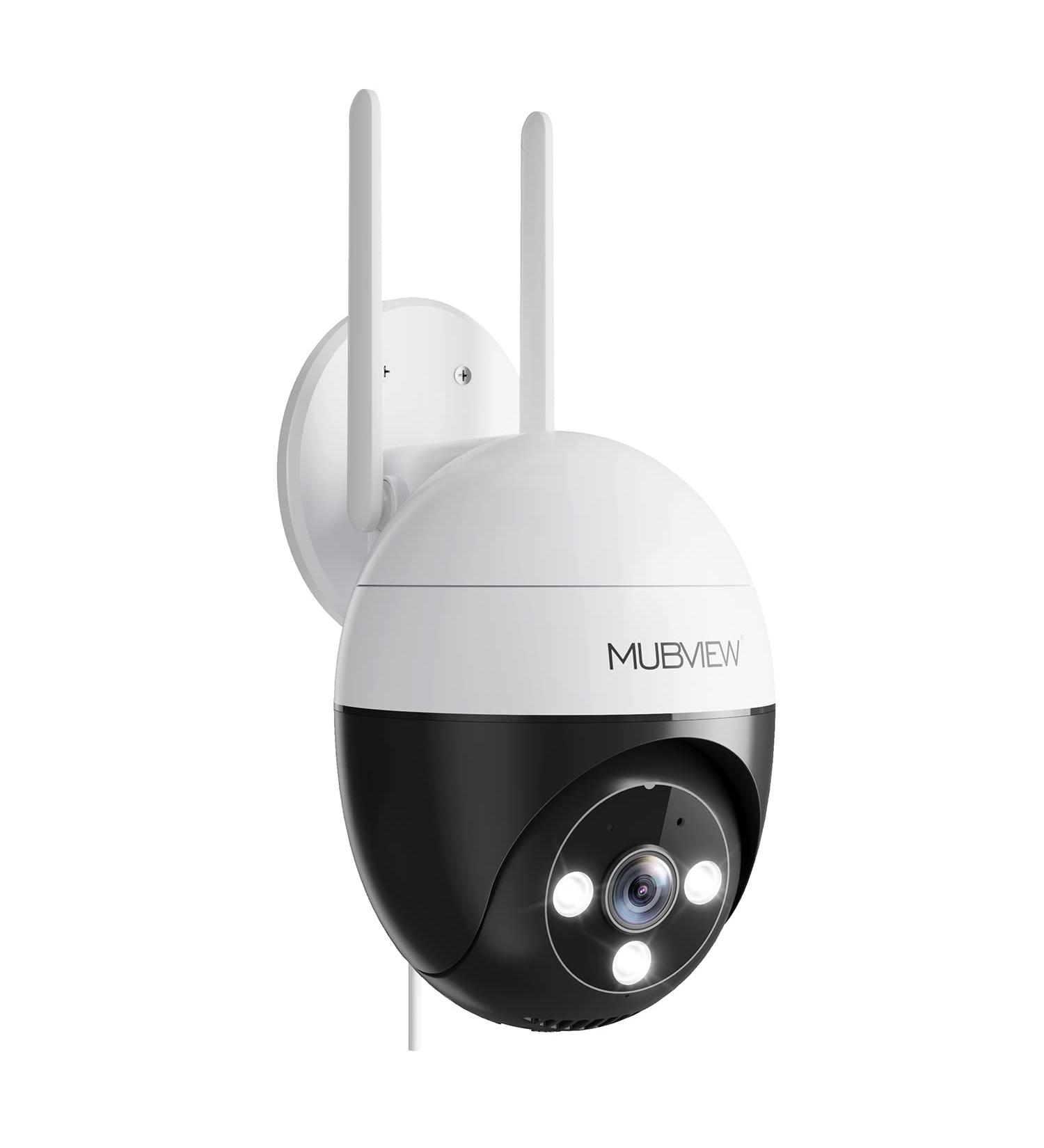 MUBVIEW 2K Security Camera Outdoor Security Cameras with 360 PZT View 2.4G WiFi Wired Home Surveillance Cameras Color Night Vision Motion Detection Siren 2 Way Talk 24/7 Works with Alexa 1 Count (Pack of 1) - Buy Online on SooperMarket.com