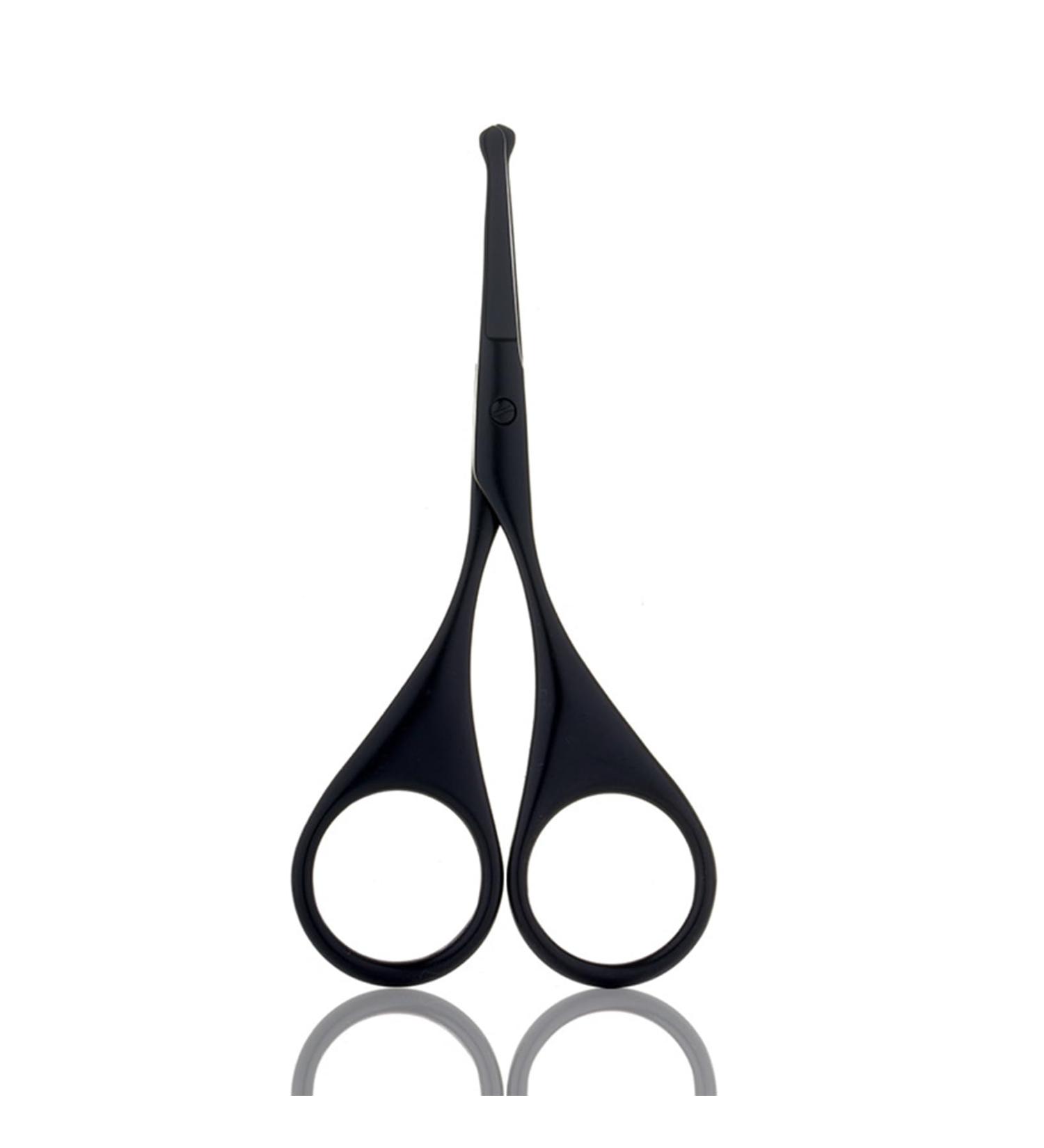 Professional Small Scissor for Beard, Moustache, Ear and Nose Hair Trimming - Stainless Steel (Round-Headed 04 Black) - Buy Online on SooperMarket.com