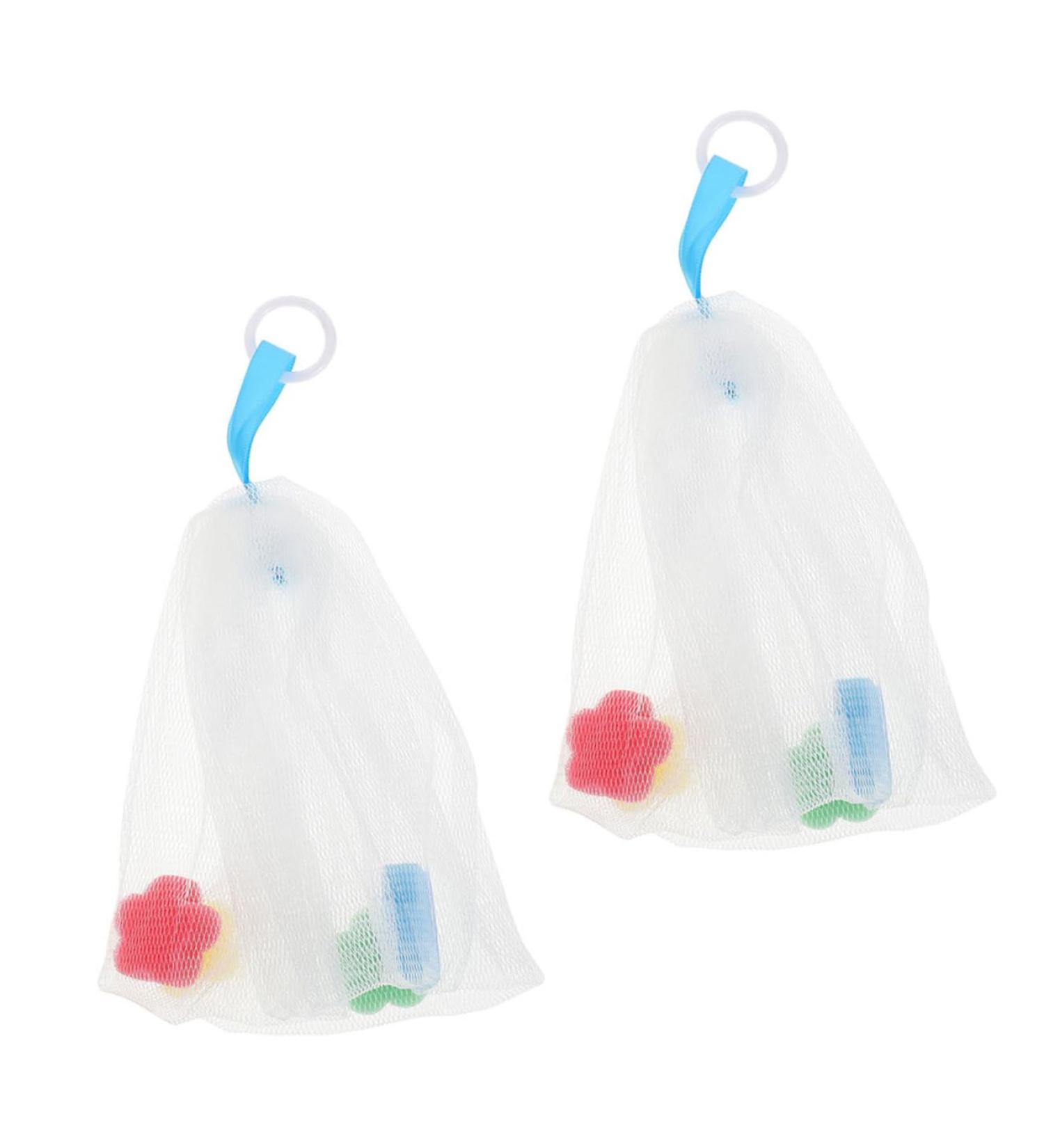 Healeved 8 Pcs Foaming Net Foam Soap Body Exfoliator Soap Sack Saver Pouch Net Bag for Soap Pe White - Buy Online on SooperMarket.com