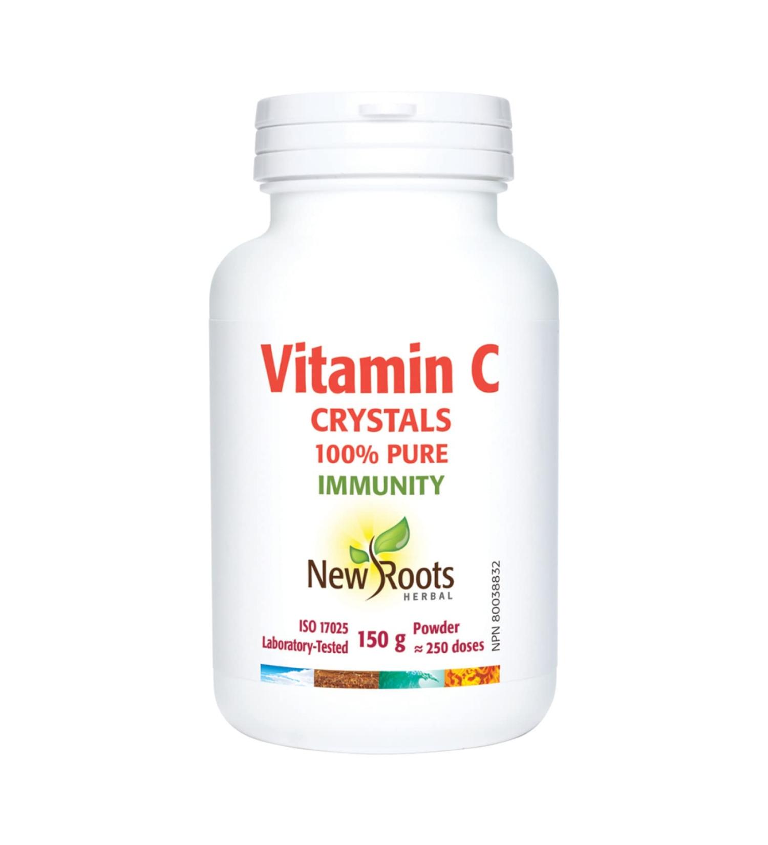 New Roots Herbal - Vitamin C Crystals 150g Powder - Helps in Collagen Formation to Maintain Healthy Bones Cartilage Teeth and Gums - Helps to Maintain and Support Immune Function 150 g (Pack of 1) - Buy Online on SooperMarket.com