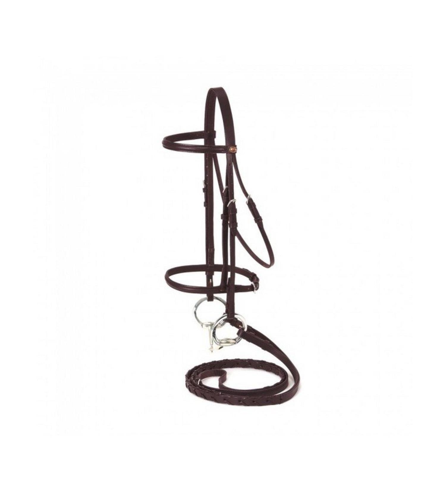 SilverFox Raised Snaffle Bridle Brown Pony