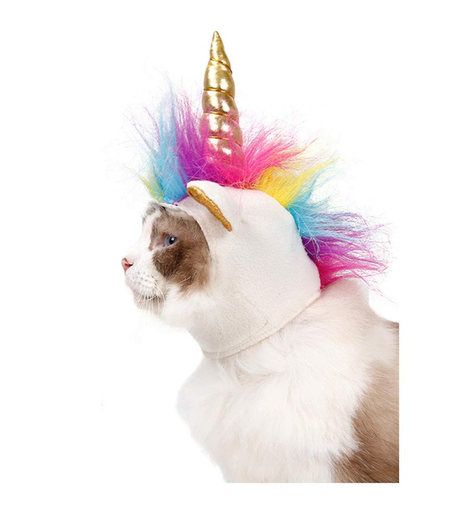 Delifur Dog Costume Unicorn Hat for Cats and Small Dogs - Halloween Cosplay Mane Cap - Buy Online on SooperMarket.com