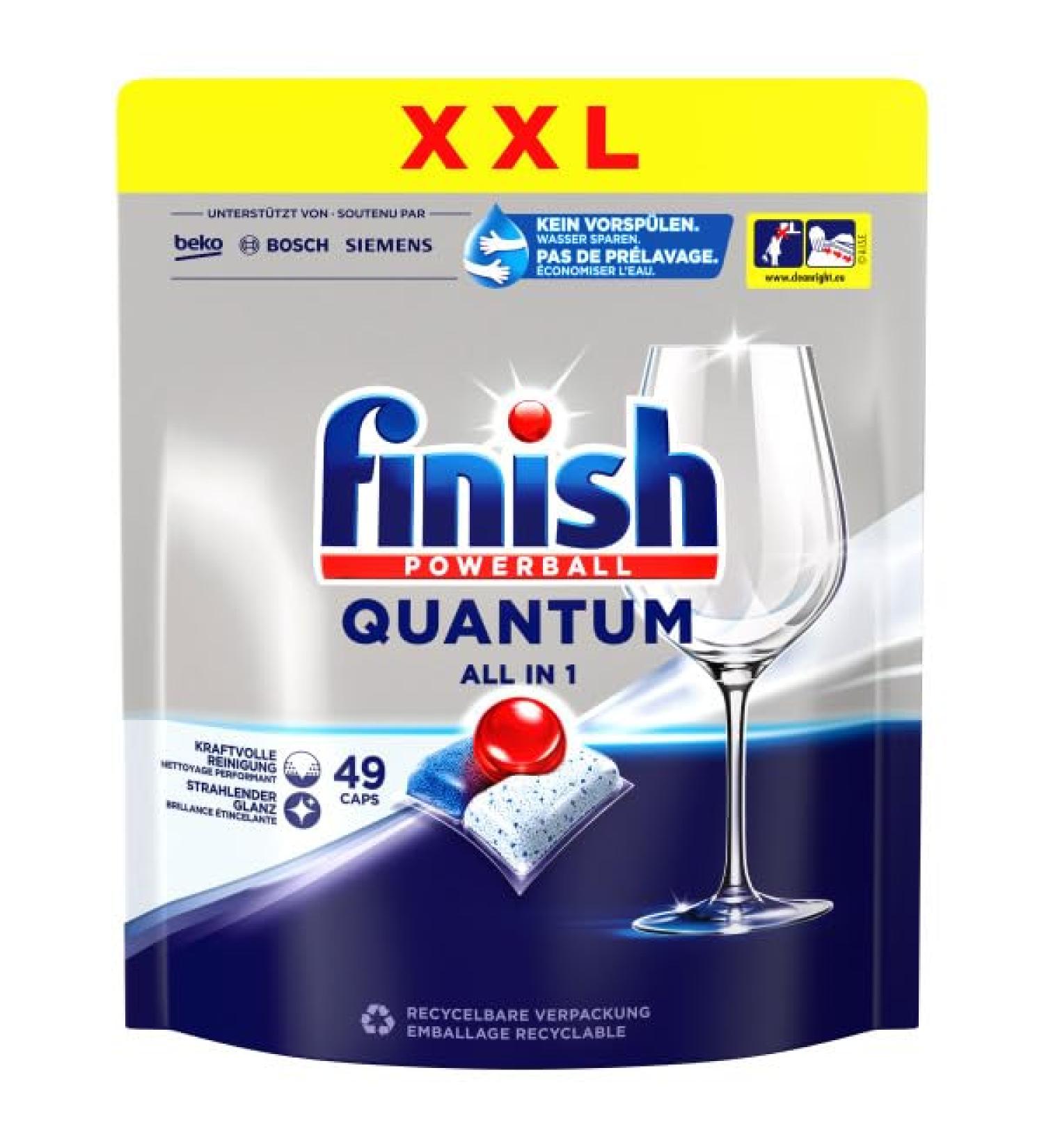 Finish Quantum All in 1 Dishwasher Caps XXL Pack 49 Caps - Buy Online on SooperMarket.com