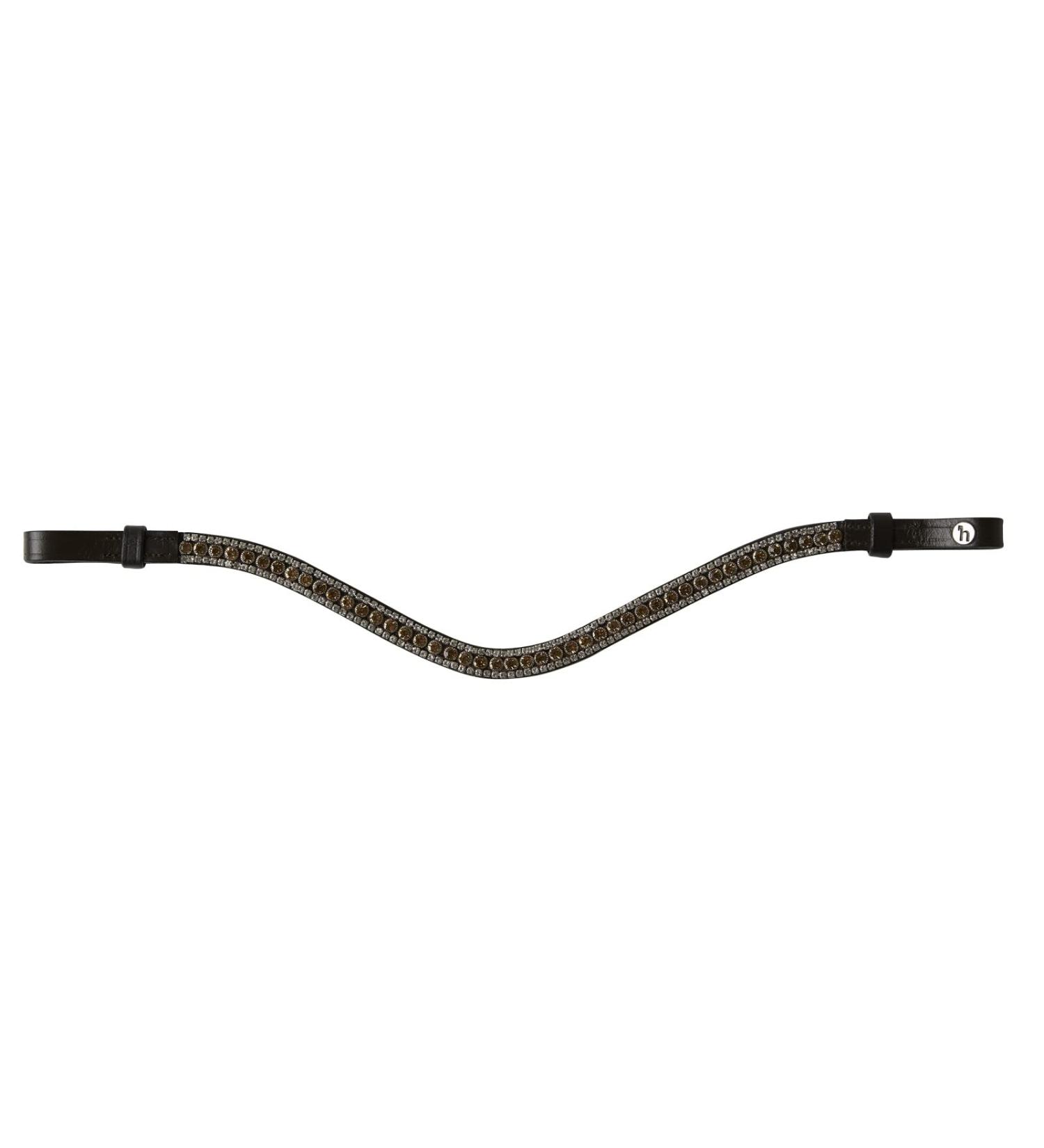 HORZE Columbia Browband Brown/Gold - Sparkling Crystal Horse Browband - Buy Online on SooperMarket.com