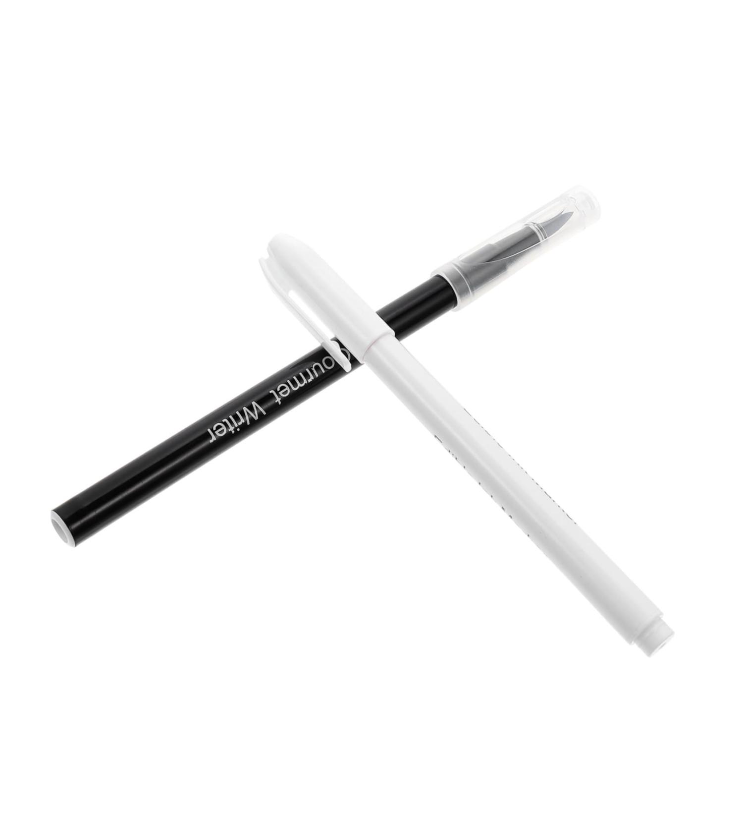 HOLIDYOYO 2pcs Can Be Food Coloring Pen Cake Edible Marking Pen Edible Pen Baking Chocolate Mark Pen Plastic Black White - Buy Online on SooperMarket.com