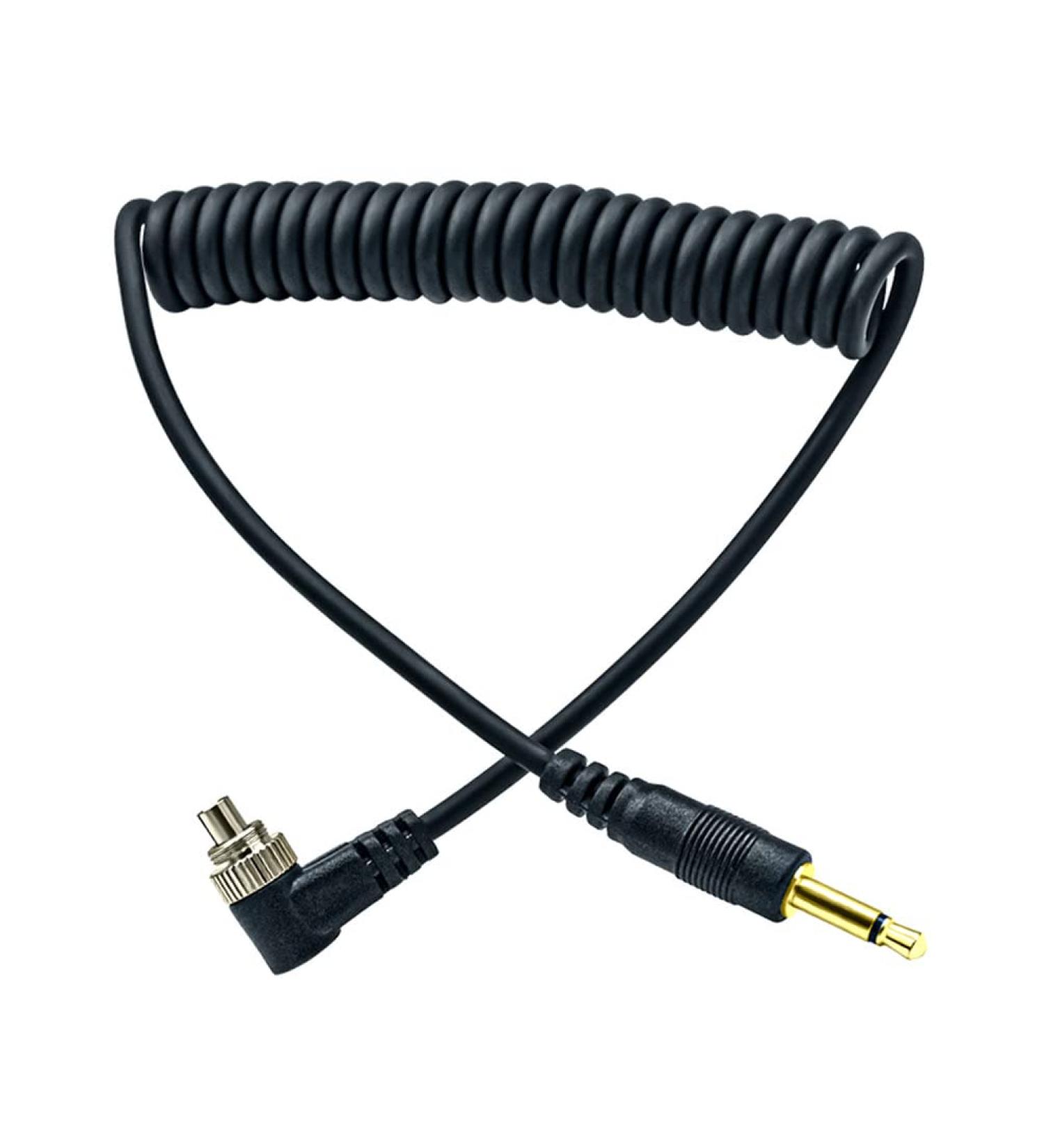 3.5mm Plug Male Flash PC Sync Coiled Cable 12 inch for Studio Photography - Buy Online on SooperMarket.com