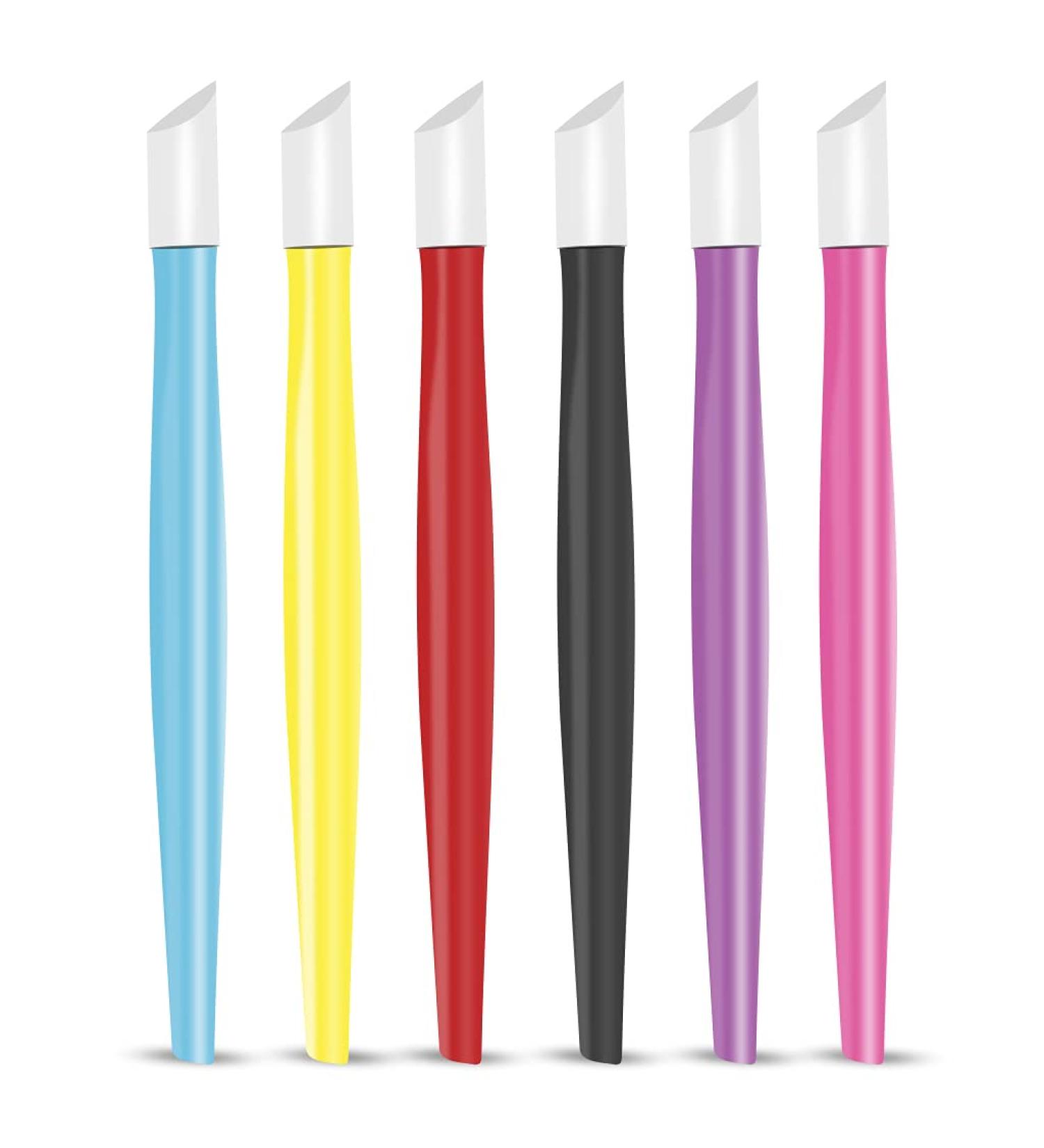 CATTOMBEEG Rubber Cuticle Pusher - Pack of 6 - Nail Art and Cleaner Tools for Men and Women - Six Colors Mix - Buy Online on SooperMarket.com