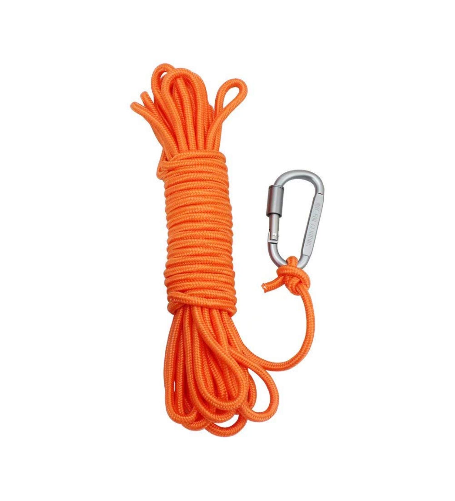 BeGrit 6mm Floating Rope Anchor with Aluminum D-Ring Locking Carabiner - 10m | Ideal for Kayak, Canoe, Boat, Camping, Hiking, Awning & Tent Canopy - Buy Online on SooperMarket.com