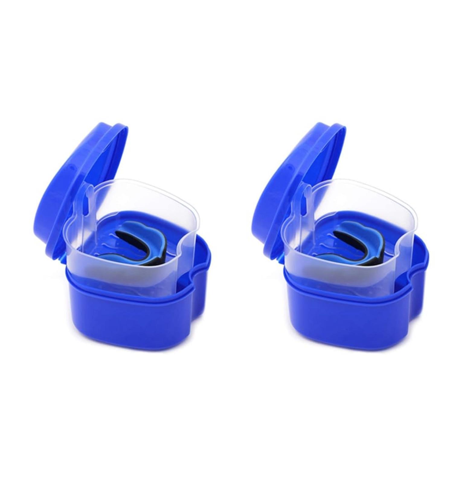 Buy 2x Dark Blue Prostheses Suitcase & Bath Box Storage for False Teeth | Travel-Friendly Prosthesis Solutions - Buy Online on SooperMarket.com