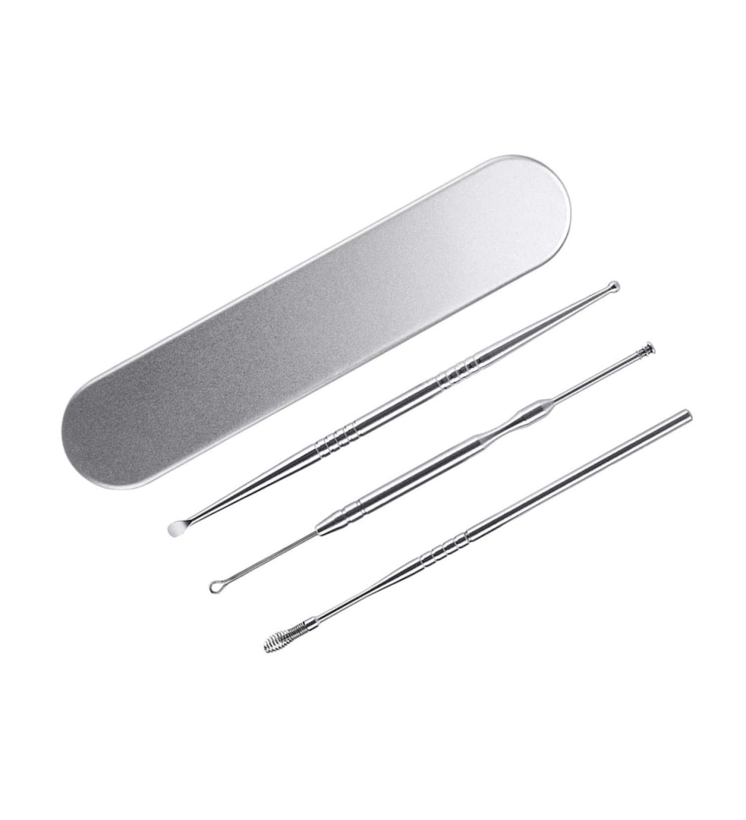 Stainless Steel Ear Spoon Set - 3pcs T Tool Earmuffs Ear Cleaners Kit for Ear Wax Removal - Buy Online on SooperMarket.com