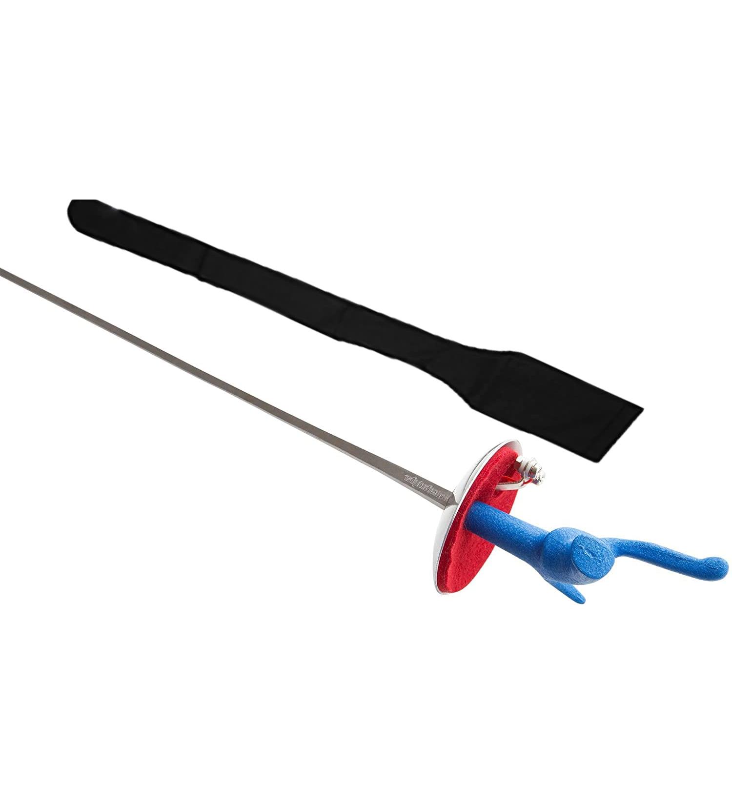 Foil Sword with Pistol Grip - Electric Fencing Weapon Set for Adults - Olympic Blade, Body Wire Socket, Guard Pad - Red/Blue (Right) - Buy Online on SooperMarket.com
