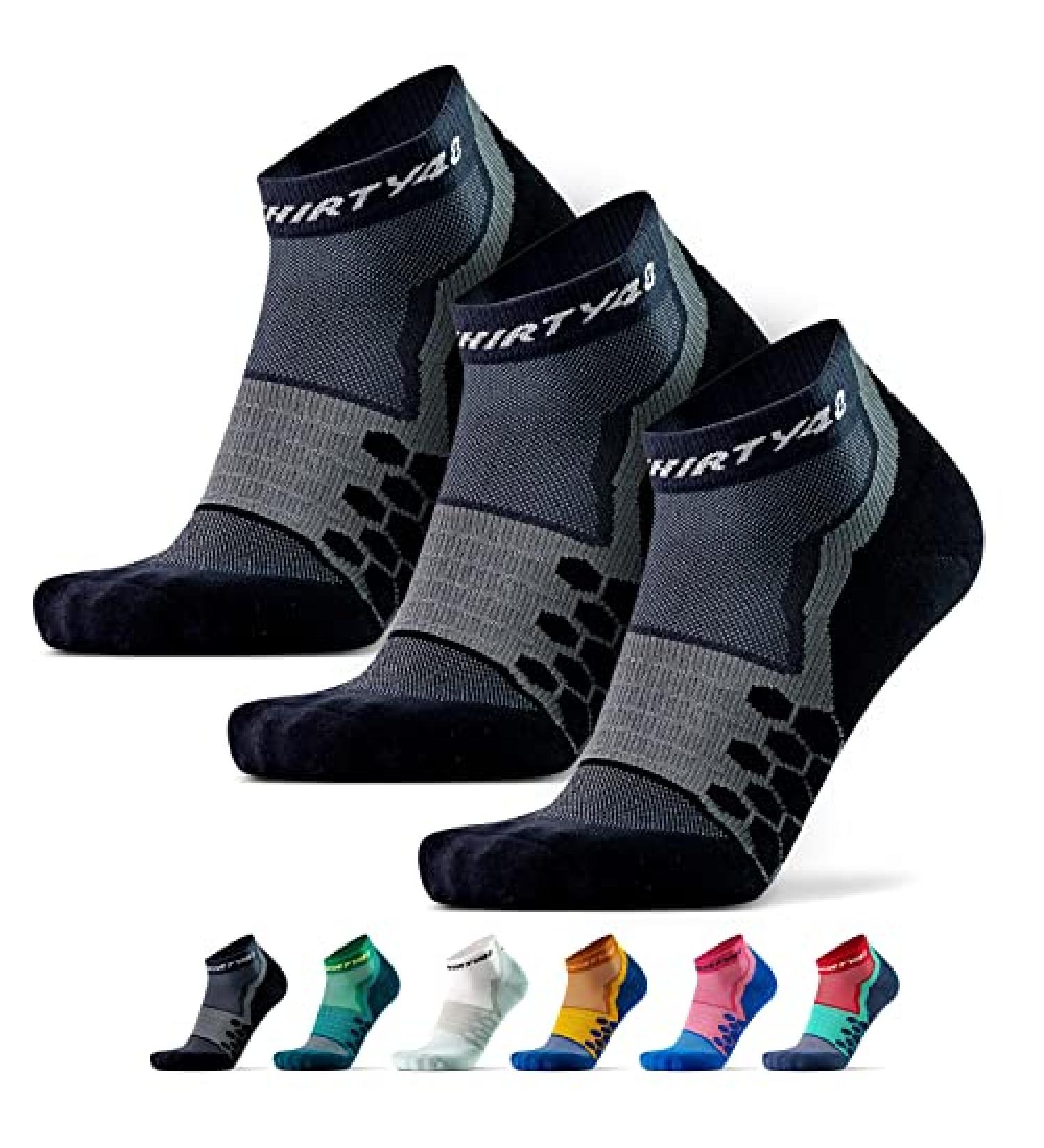 Thirty48 Performance Compression Low Cut Running Socks | 3 Pairs Black/Gray Large | Men & Women | Targeted Compression - Buy Online on SooperMarket.com