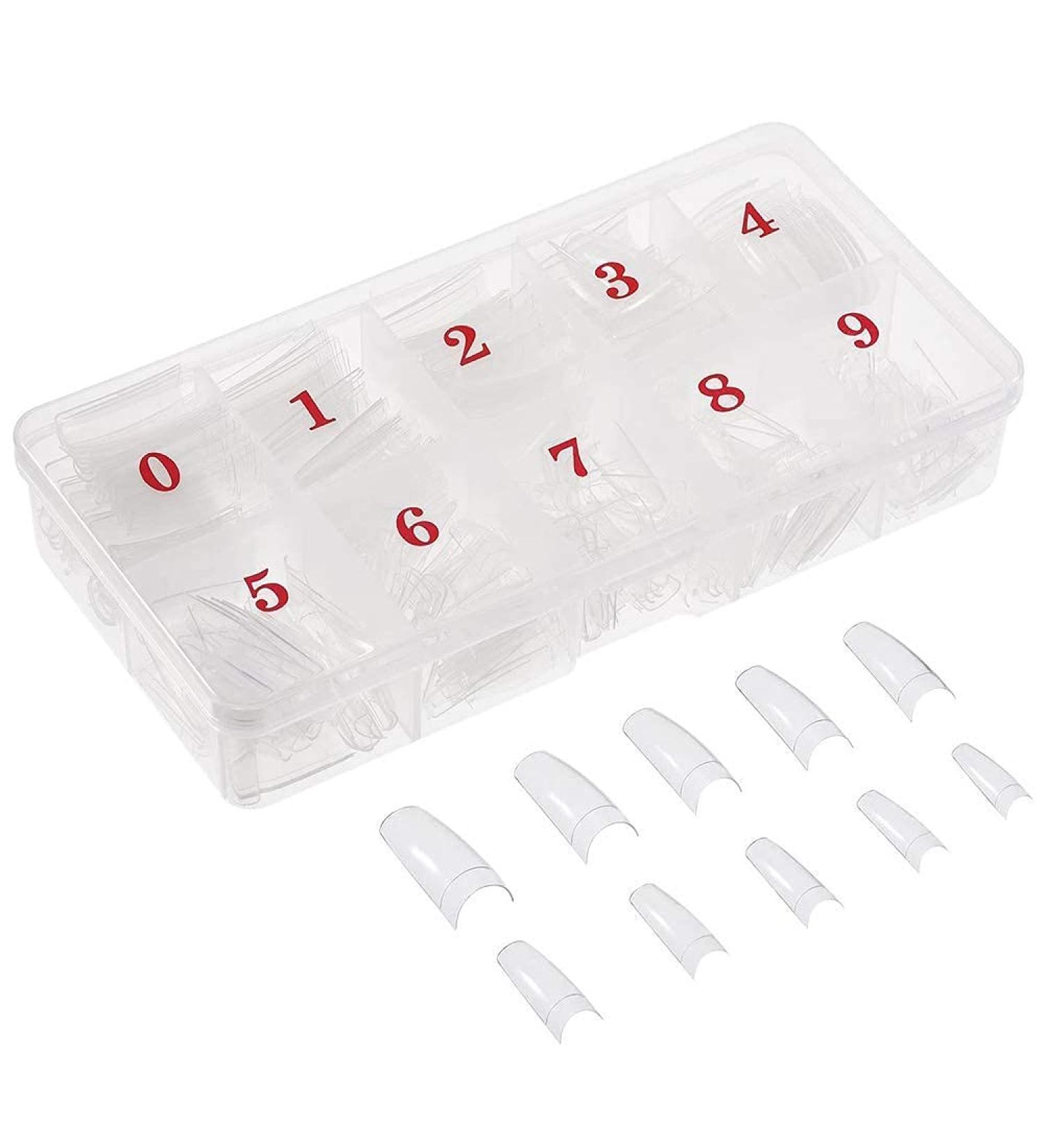 500pcs Natural French Acrylic Fake Nails Art Tips - Transparent False Nails with Box for Women & Girls - Buy Online on SooperMarket.com