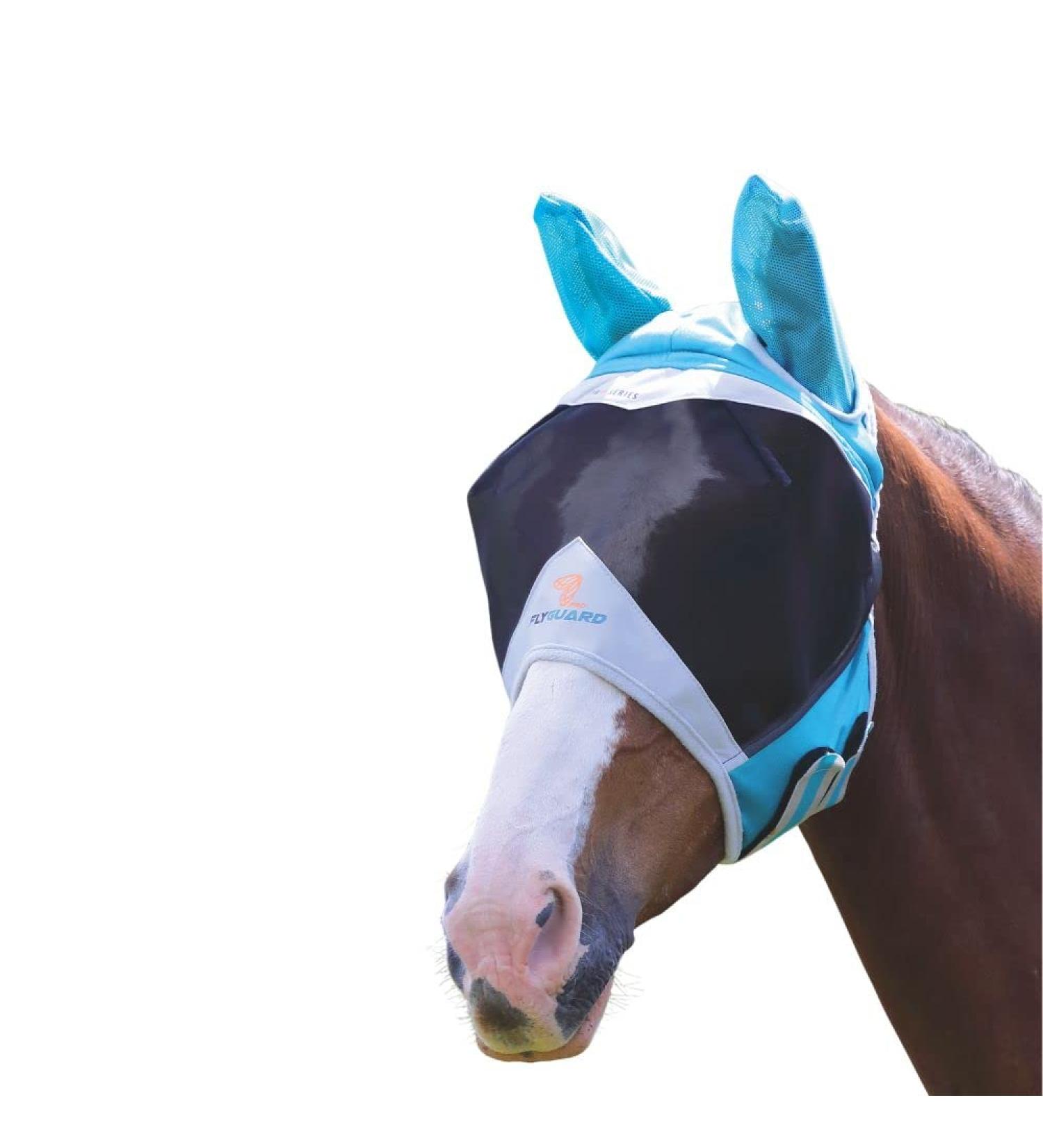Shires Fine Mesh Fly Mask With Ears - Teal: Cob