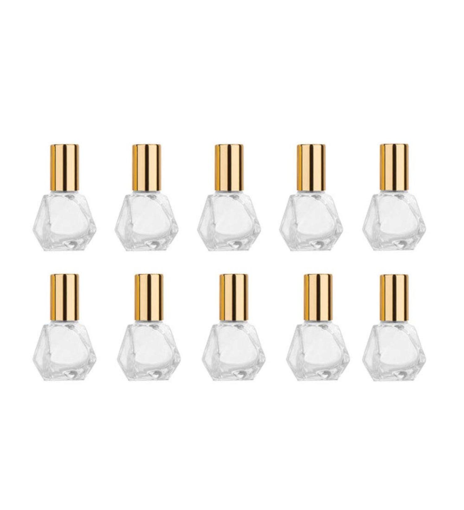 10 PCS Mini Portable Clear Glass Roller Bottles 8ml - DIY Essential Oil Roll On with Stainless Steel Ball Cap - Buy Online on SooperMarket.com