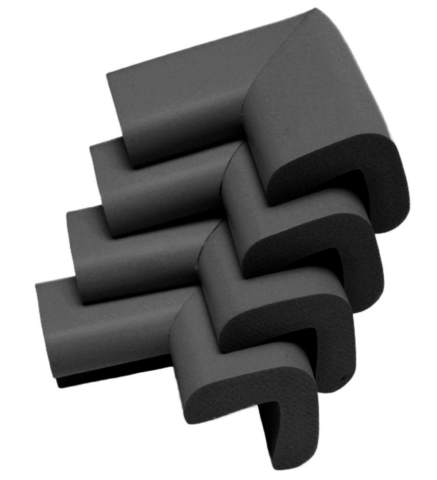 KidKusion 4-Piece Safety Corner Cushion - Black - Made in USA - Child Safety Corner Guard for Home Furniture - Baby Proof Table Protector - 4 Pack - Buy Online on SooperMarket.com