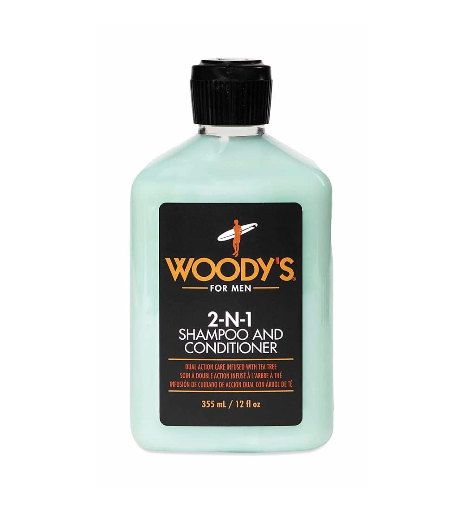 Buy Woody's 2-in-1 Thickening Shampoo & Conditioner for Men Fuller Thicker Hair & Healthier Scalp 12 oz | International Shipping - Buy Online on SooperMarket.com