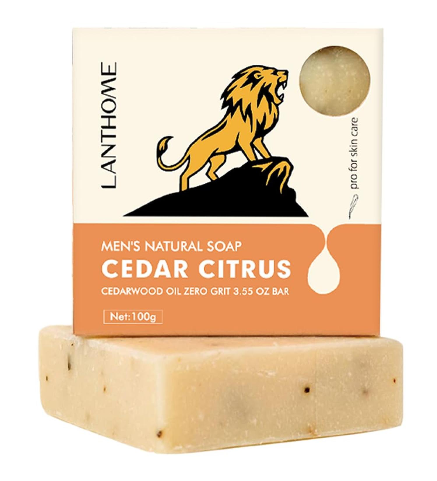 Handmade Men s Exfoliating Soap Bar | Citrus Cedar Shampoo & Body Scrub | Nourish & Cleanse Skin & Hair - Buy Online on SooperMarket.com