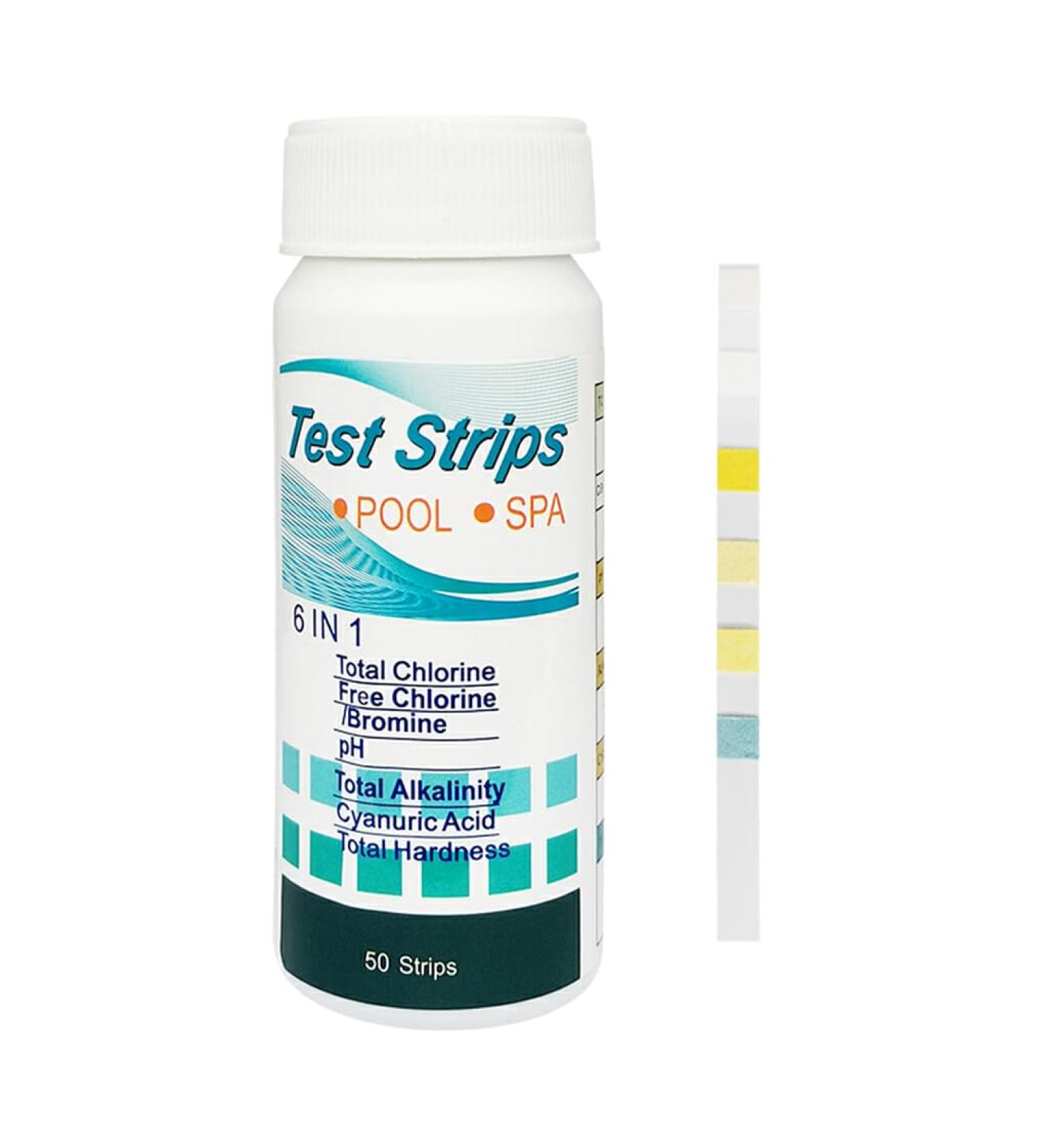 Dajidafu 50piece Easy-to- Test Strips For Precise And Convenient Measurements Water Test Strips PE Pool Test Strip Ph Test Strips six in one 50 pieces/canister six in one 50 pieces/canister - Buy Online on SooperMarket.com