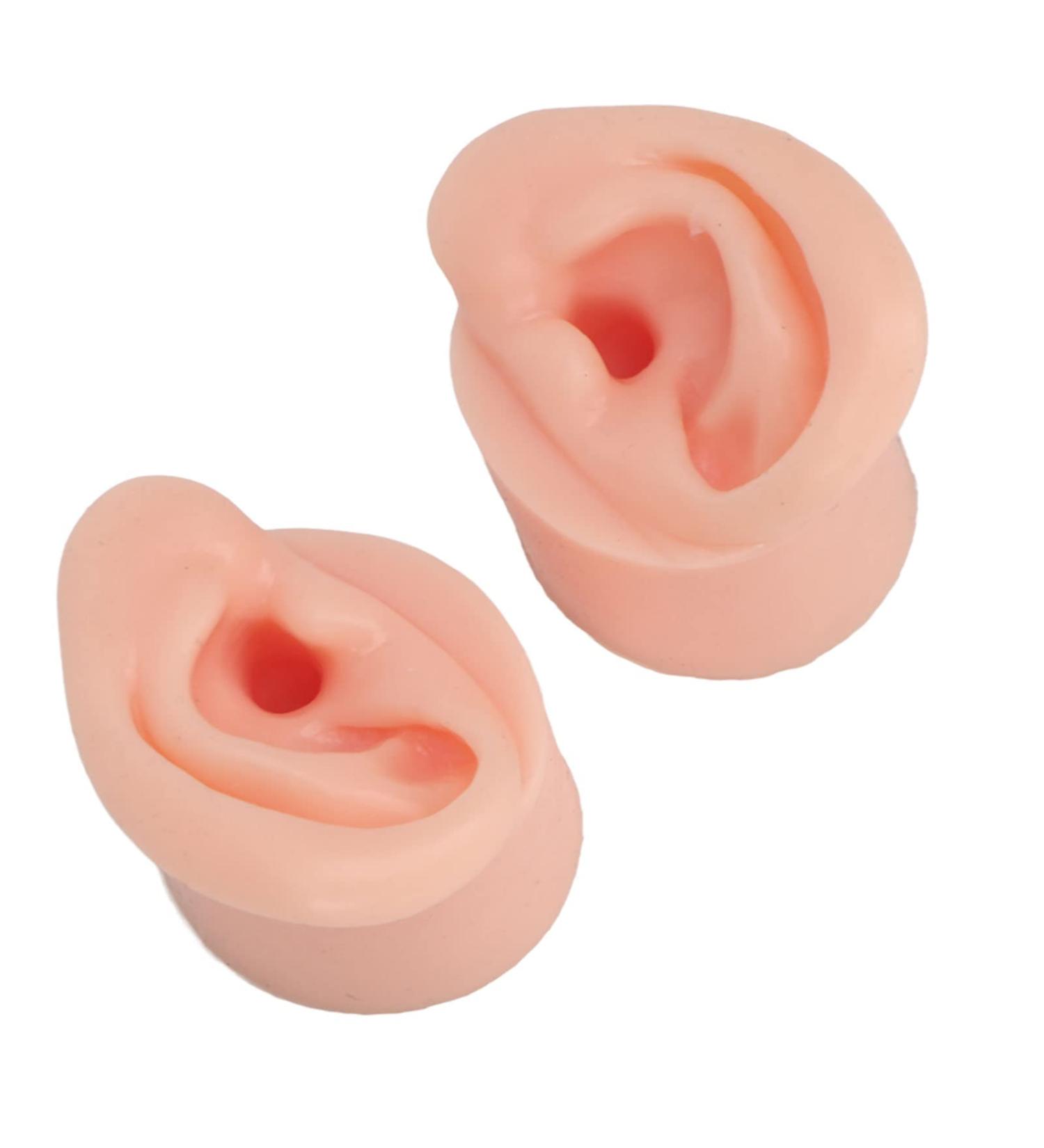 Practice Ear Model Soft Elastic Jewelry Display 1 Pair Ear Model for Beginner for Piercing Salon(Light Skin Color) - Buy Online on SooperMarket.com