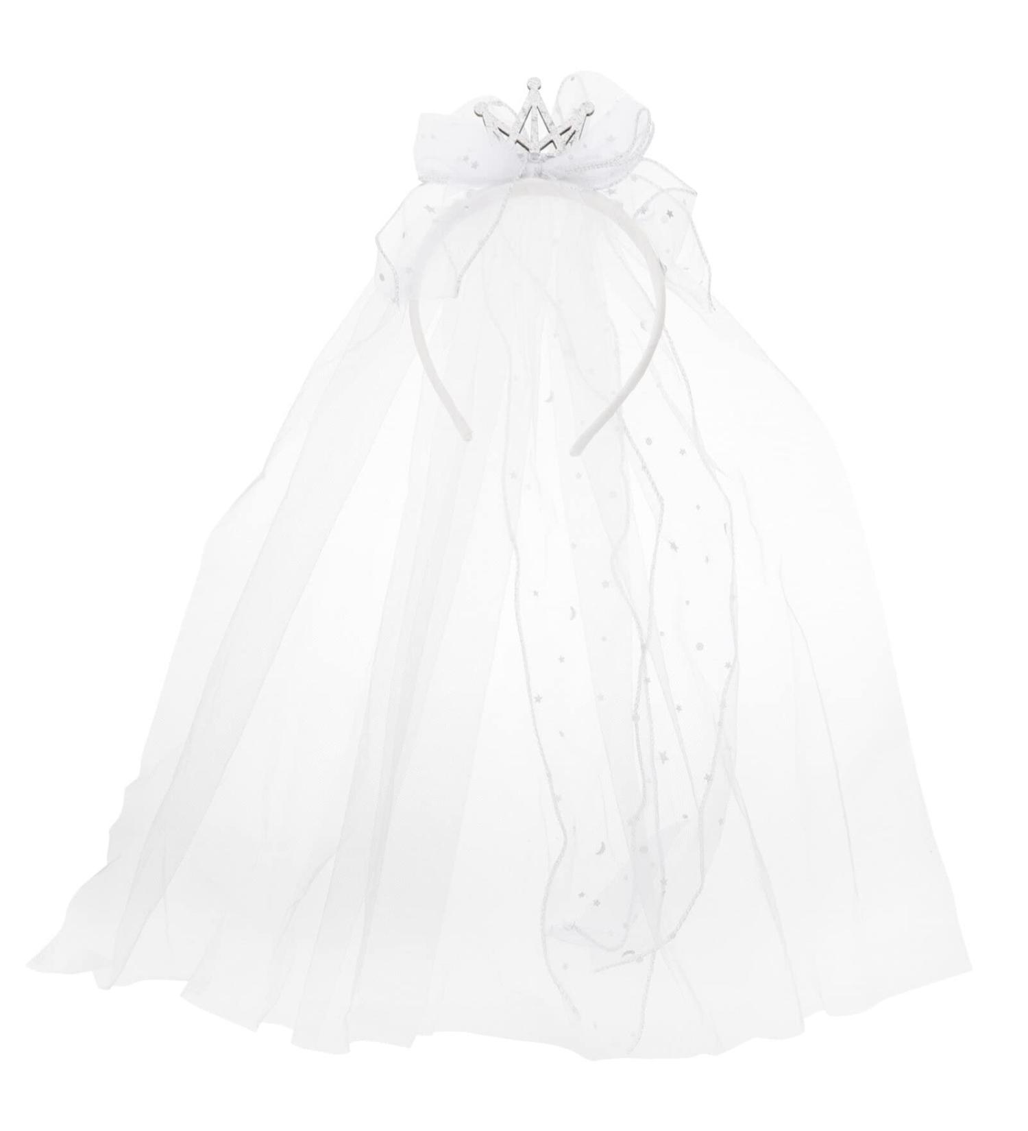Amosfun Children's White Wedding Veil - Short Bride Veil Hair Accessories for Girls Perfect for Costumes & Photo Props - Buy Online on SooperMarket.com