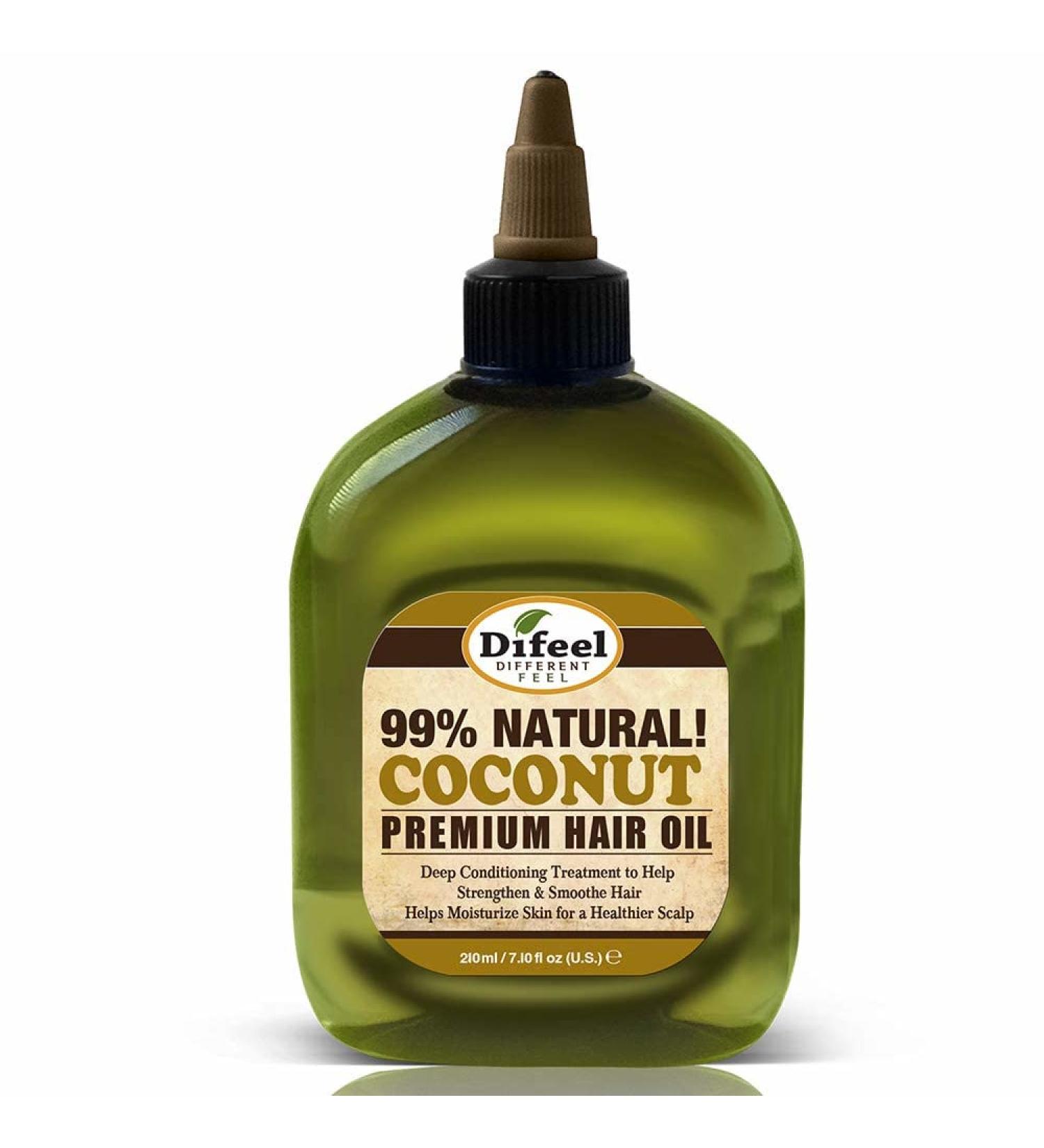 Difeel Premium 99% Natural Coconut Hair Oil 7.1oz - Deep Conditioning, 2-Pack - Buy Online on SooperMarket.com