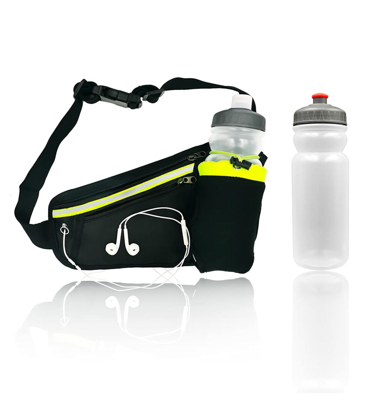 Hydration Waist Pack with Water Bottle Holder - Running Belt Waist Pouch for Men & Women - Includes Phone Holder & Key Pocket - Buy Online on SooperMarket.com
