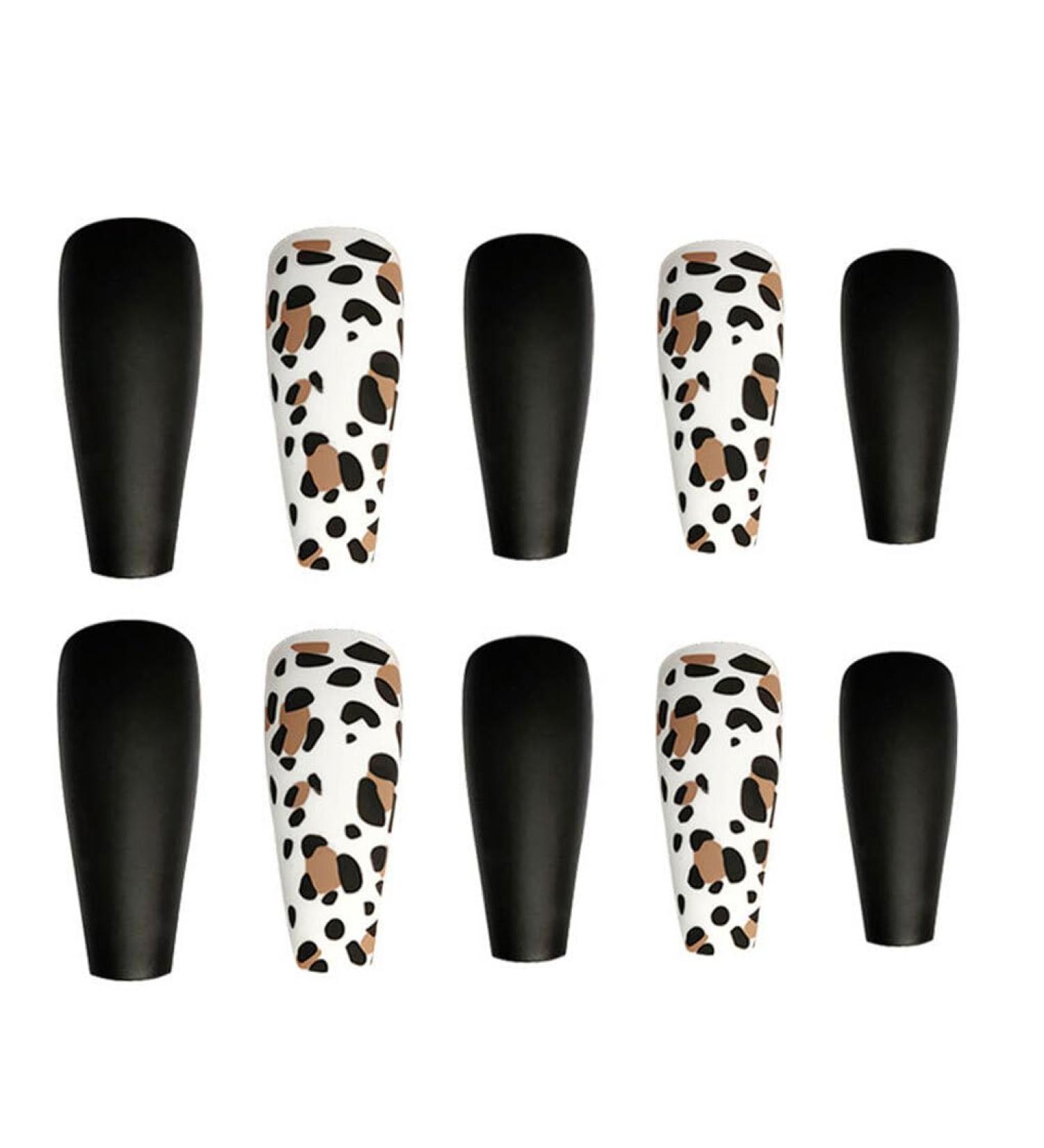 Dajidafu 1 Set French Tip Press on Nails Frosted Manicure Artificial Fingernails Matte Decals Wraps Full Cover Salon DIY - Buy Online on SooperMarket.com