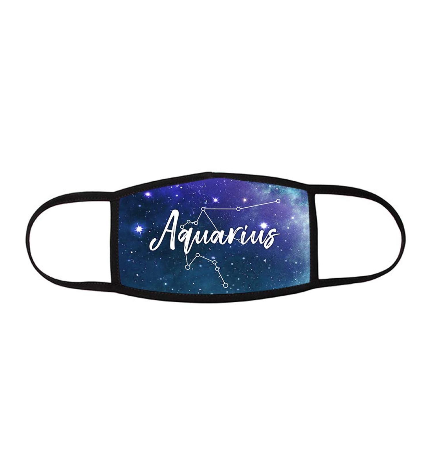 Gorgeous Zodiac Design 3 Layer Cotton/Polyester Cloth Face Mask (Small Aquarius)