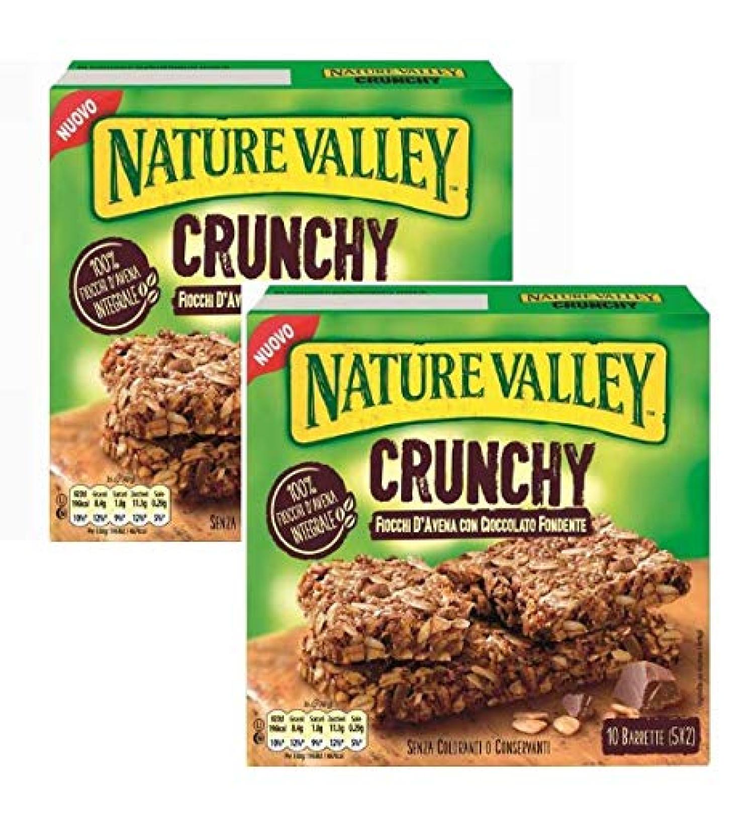 Nature Valley Crispy Bar Oatmeal Whole Grain and Dark Chocolate Without Dyes and Preservatives Naturally Lactose Free Suitable for Vegetarians 2 x 210 g (2 x 10 Bars) - Buy Online on SooperMarket.com