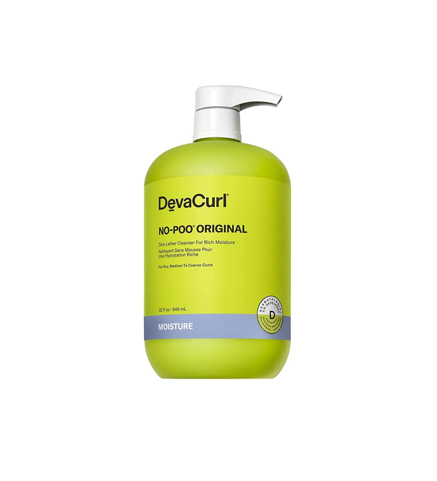 DevaCurl No-Poo Original Zero Lather Cleanser 32 fl oz - Rich Moisture for All Curl Types | Non-Stripping Formula with Fresh Rose Scent - Buy Online on SooperMarket.com