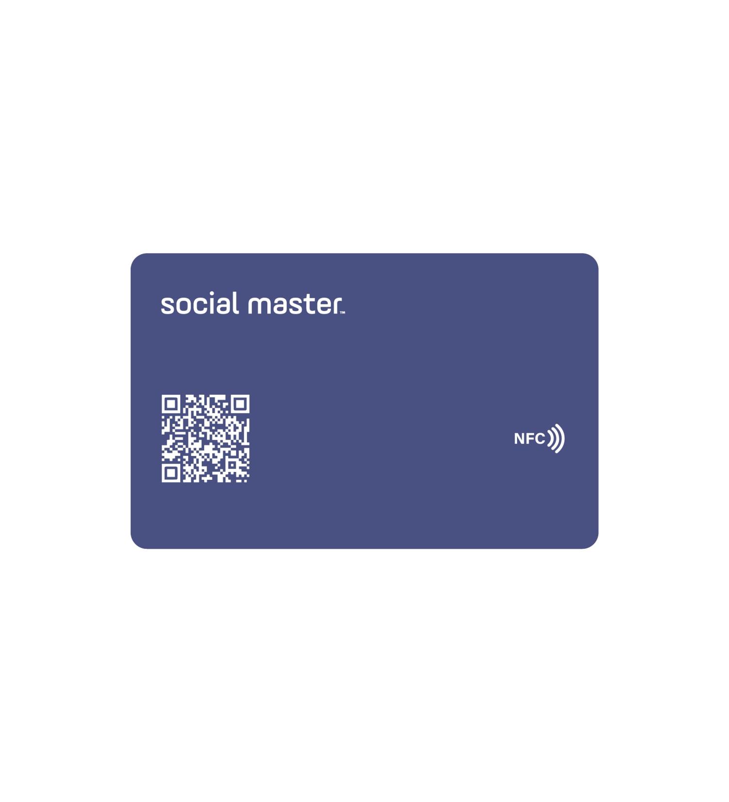 Social Master NFC Tag for Instant Contact & Social Sharing - iOS/Android Compatible (Navy) - Buy Online on SooperMarket.com