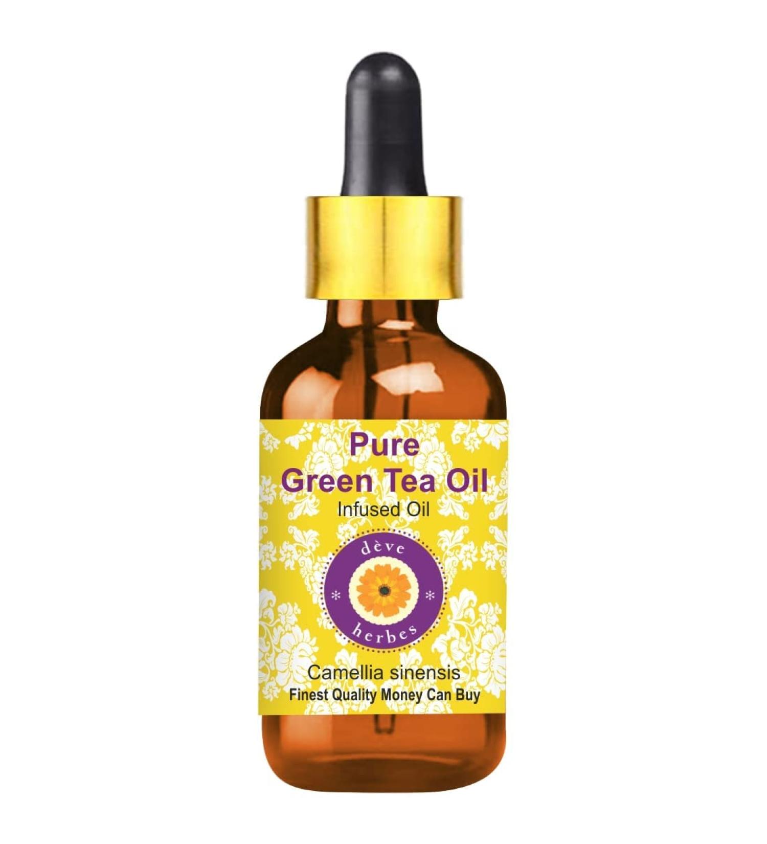 Deve Herbes Pure Green Tea Oil (Camellia sinensis) with Glass Dropper 100ml (3.38 oz) - Buy Online on SooperMarket.com