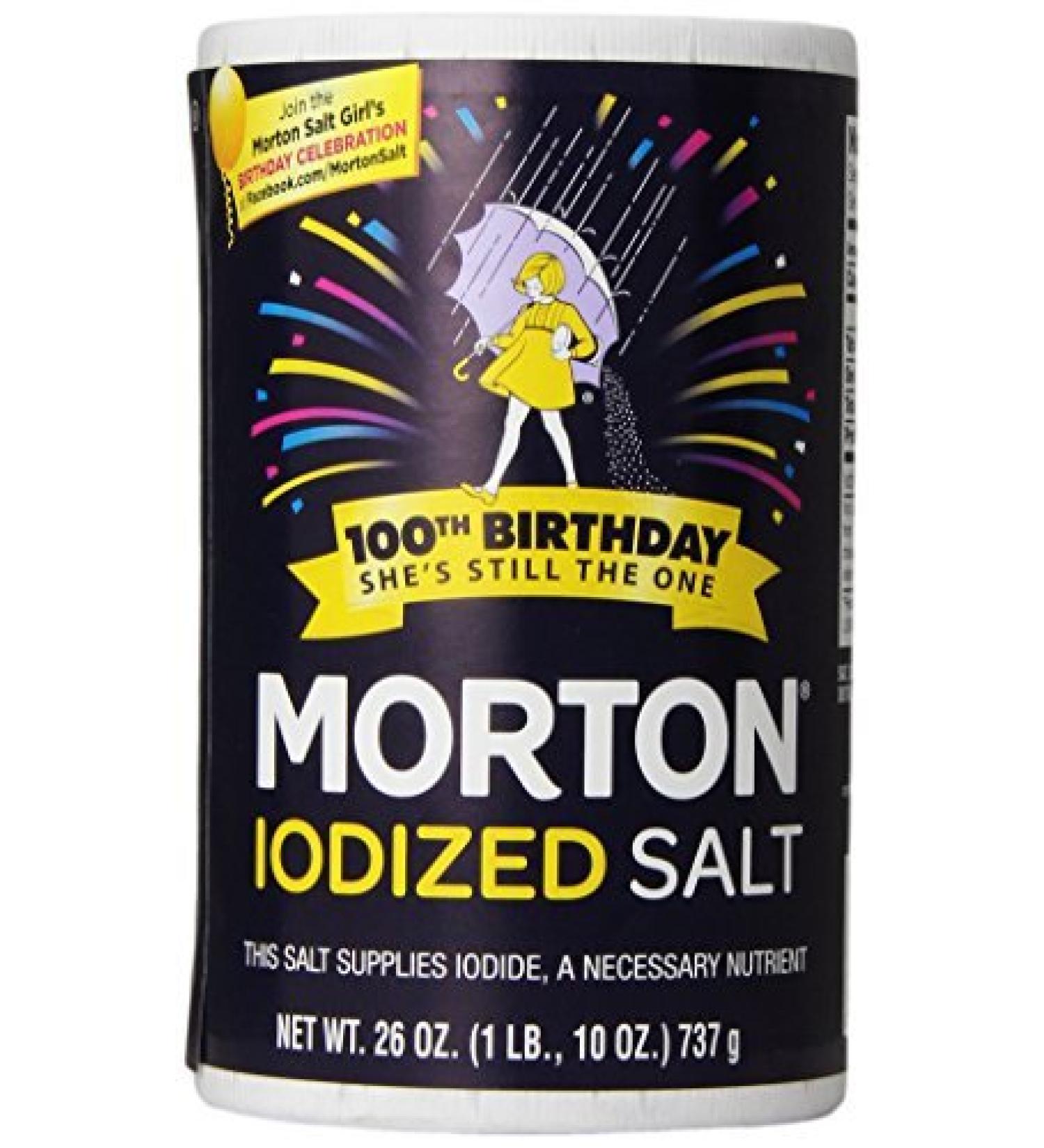 Morton Iodized Salt, 26 oz (Pack of 2)