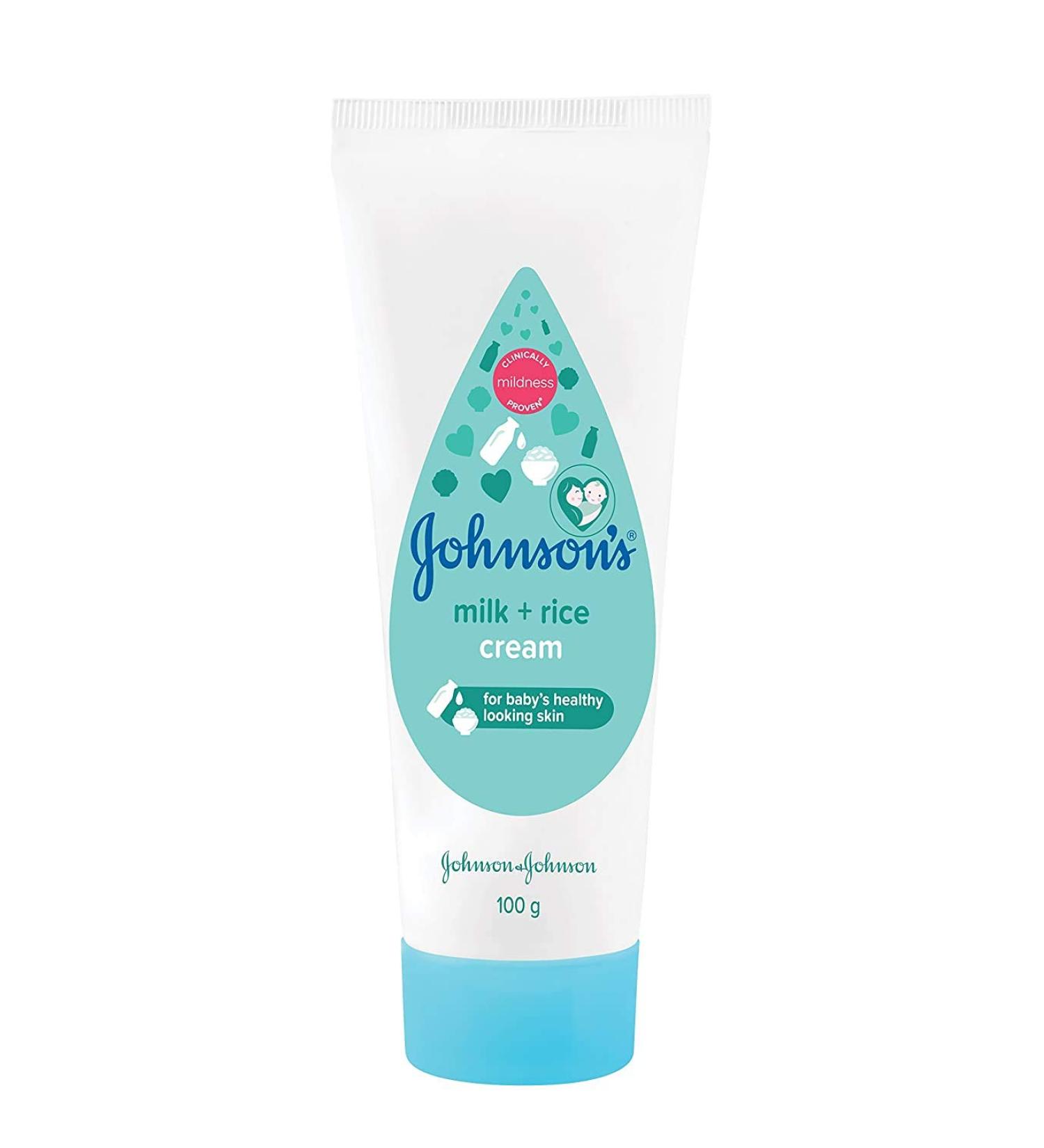 Johnson's Baby Milk + Rice Cream - 100g - Combination of natural milk extracts & Vitamin E