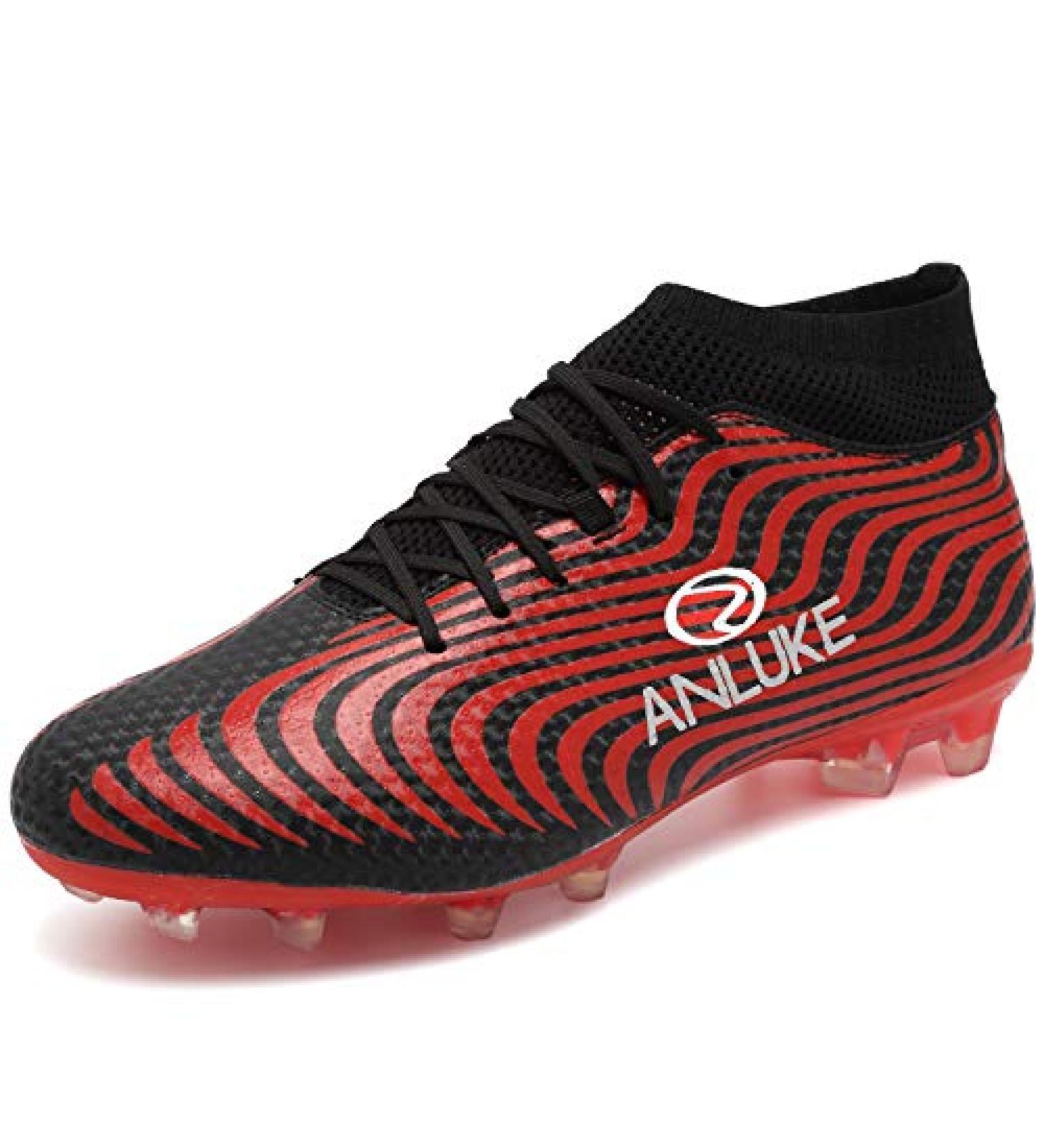 ANLUKE Mens Hightop Cleats Soccer Shoes Red/Black - Size 8 - Buy Online on SooperMarket.com