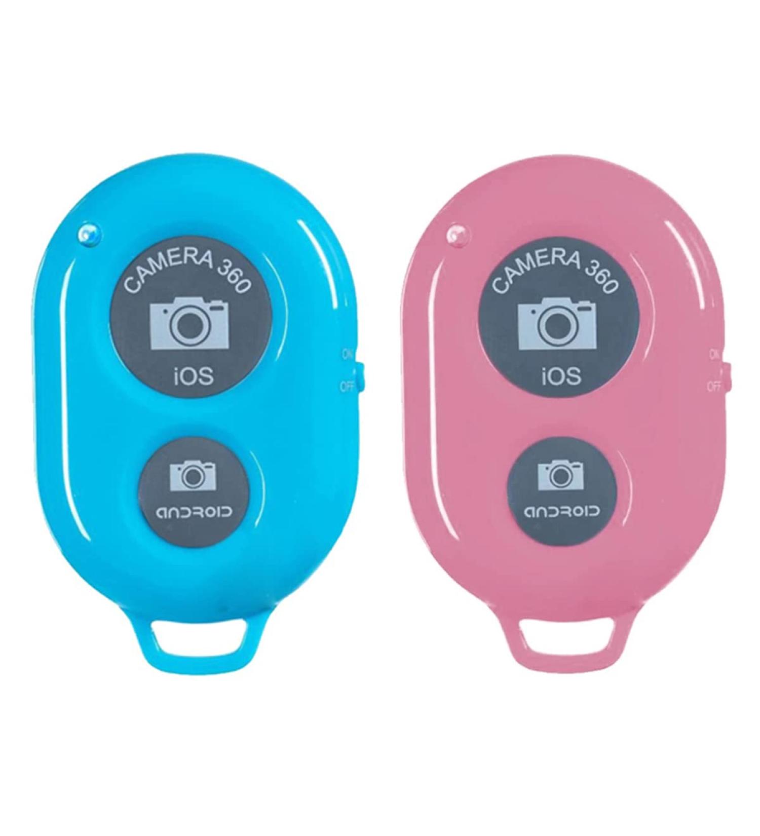 AngelReally Wireless Camera Shutter Remote Control for Smart Phones - iOS/Android Compatible (1 Pink + 1 Blue) - Buy Online on SooperMarket.com