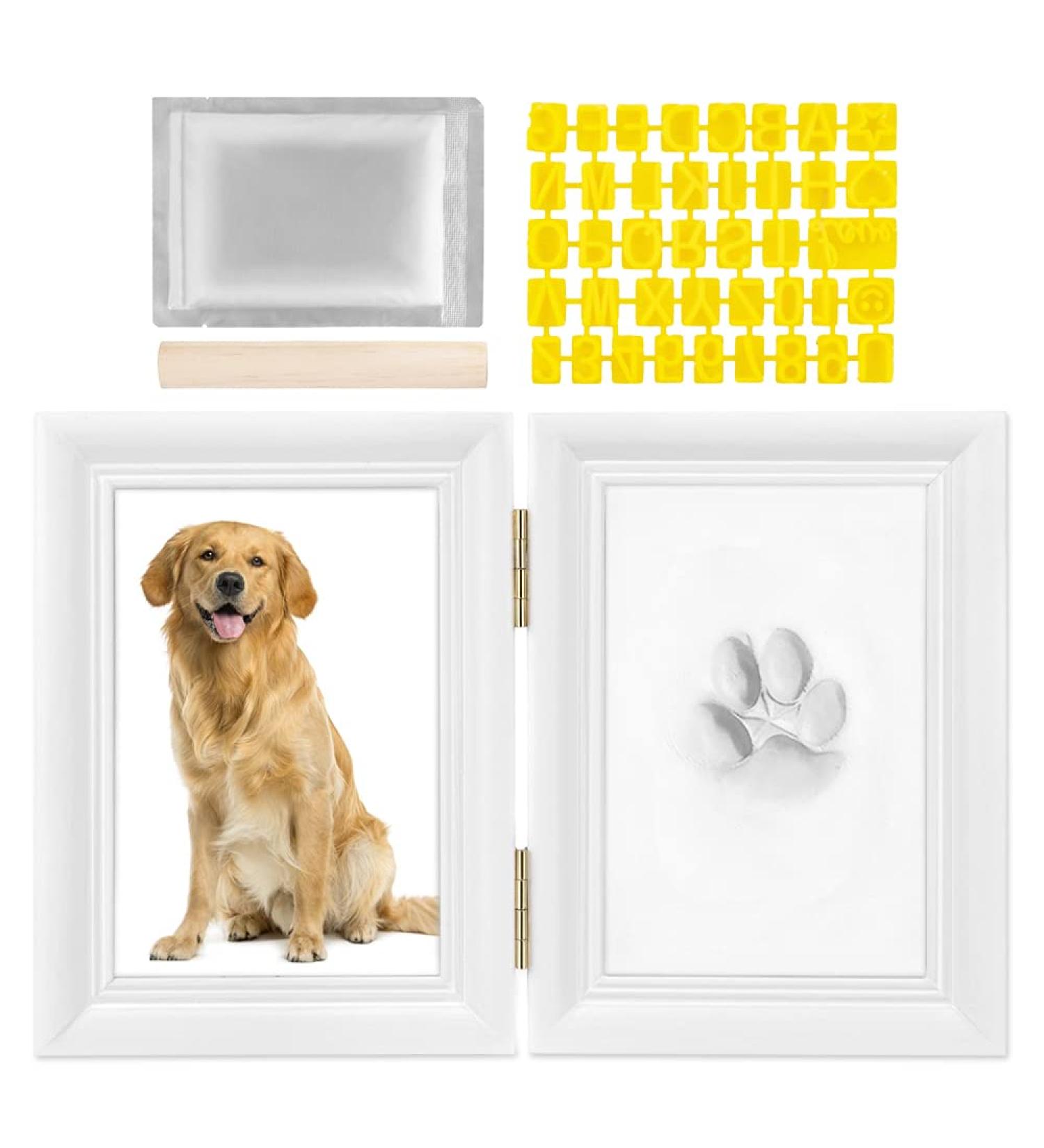 SlowTon Pet Pawprint Keepsake Kit | Personalized Clay Imprint Picture Frame | Ideal Gift for Dog Lovers - Buy Online on SooperMarket.com