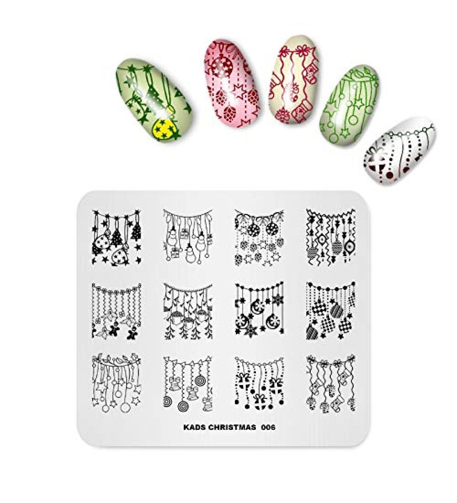 Christmas Theme Nail Art Stamping Plate - Alexnailart CH006 - Buy Online on SooperMarket.com