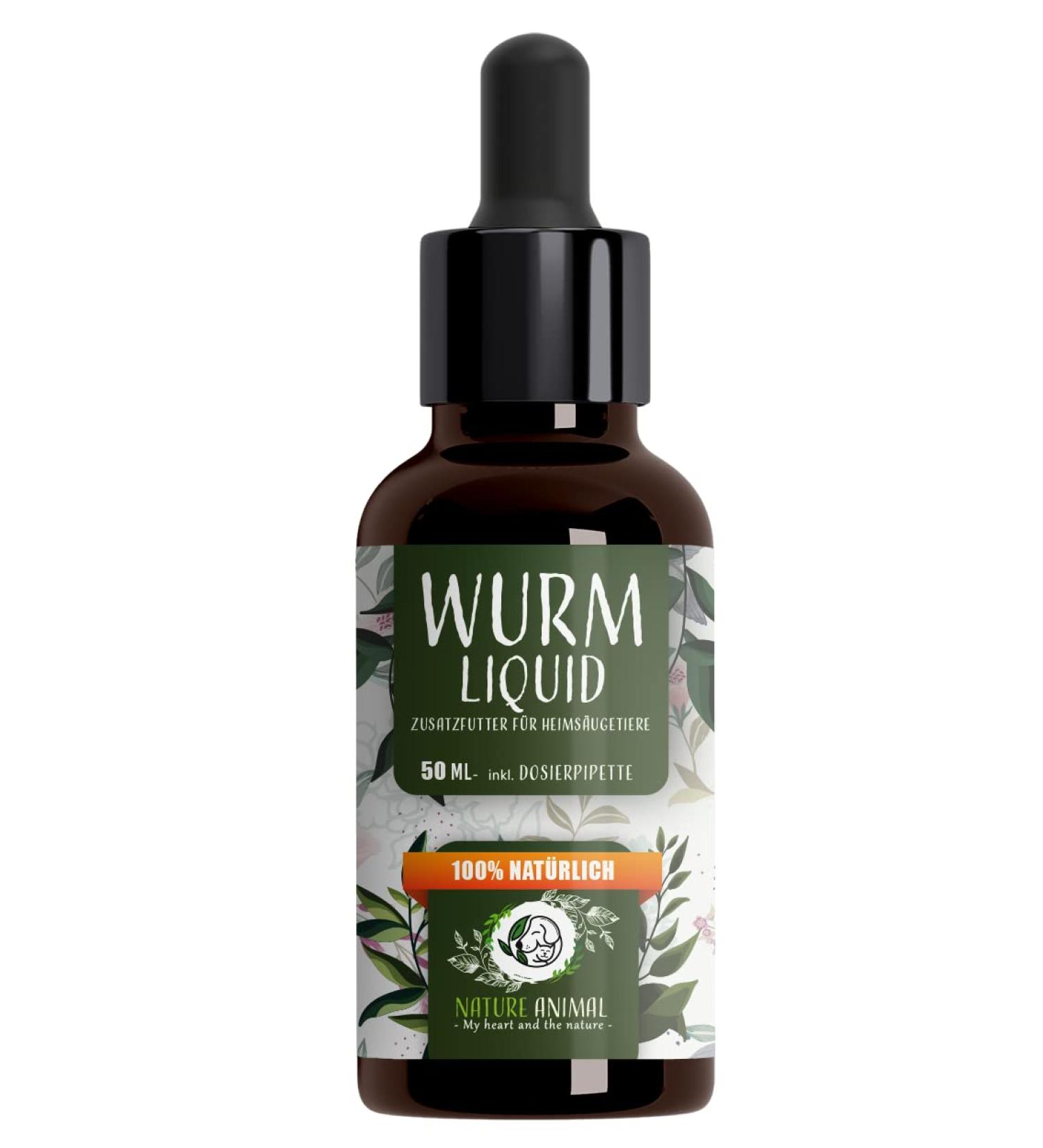 Nature Animal Wurm Liquid for Dogs & Cats - Vegan Deworming Solution | Natural Liquid Worm Cure for Pets | High-Quality Care for Your Four-Legged Friend - Buy Online on SooperMarket.com
